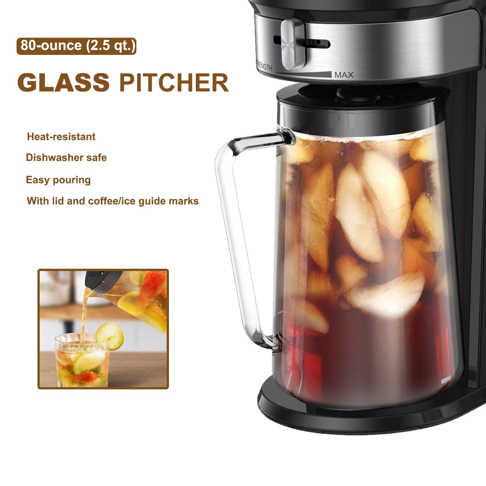 Iced Tea Pitcher With Lid for Litifo Iced Tea & Coffee Maker, 2.5-quart, Glass - Image 3