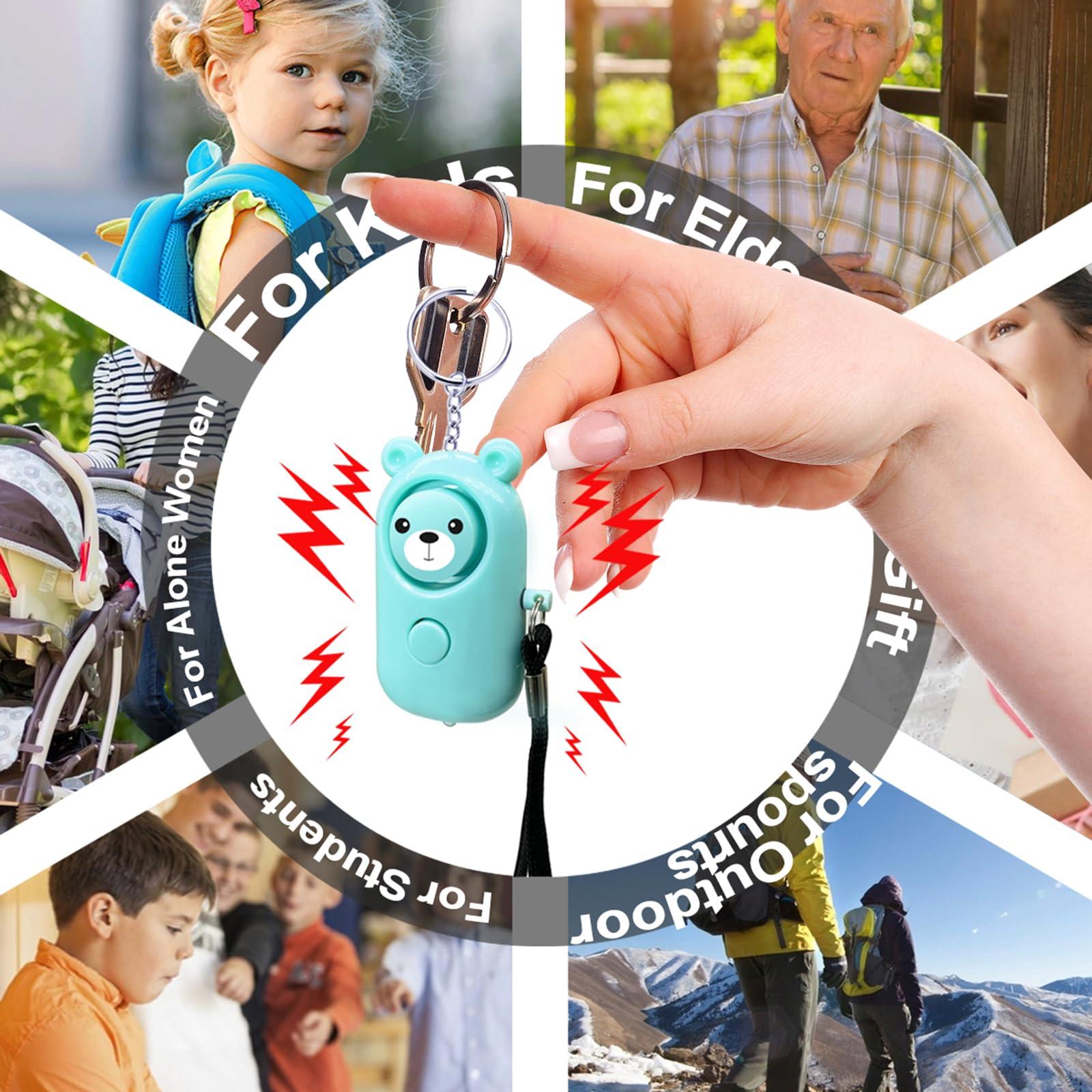 Personal Alarm Keychain - 130dB Safety Self Defense for Women Girl Kids Elderly, Multi-Function with LED Light, Cute Portable Security Safe Sound Siren (Cyan) - Image 8