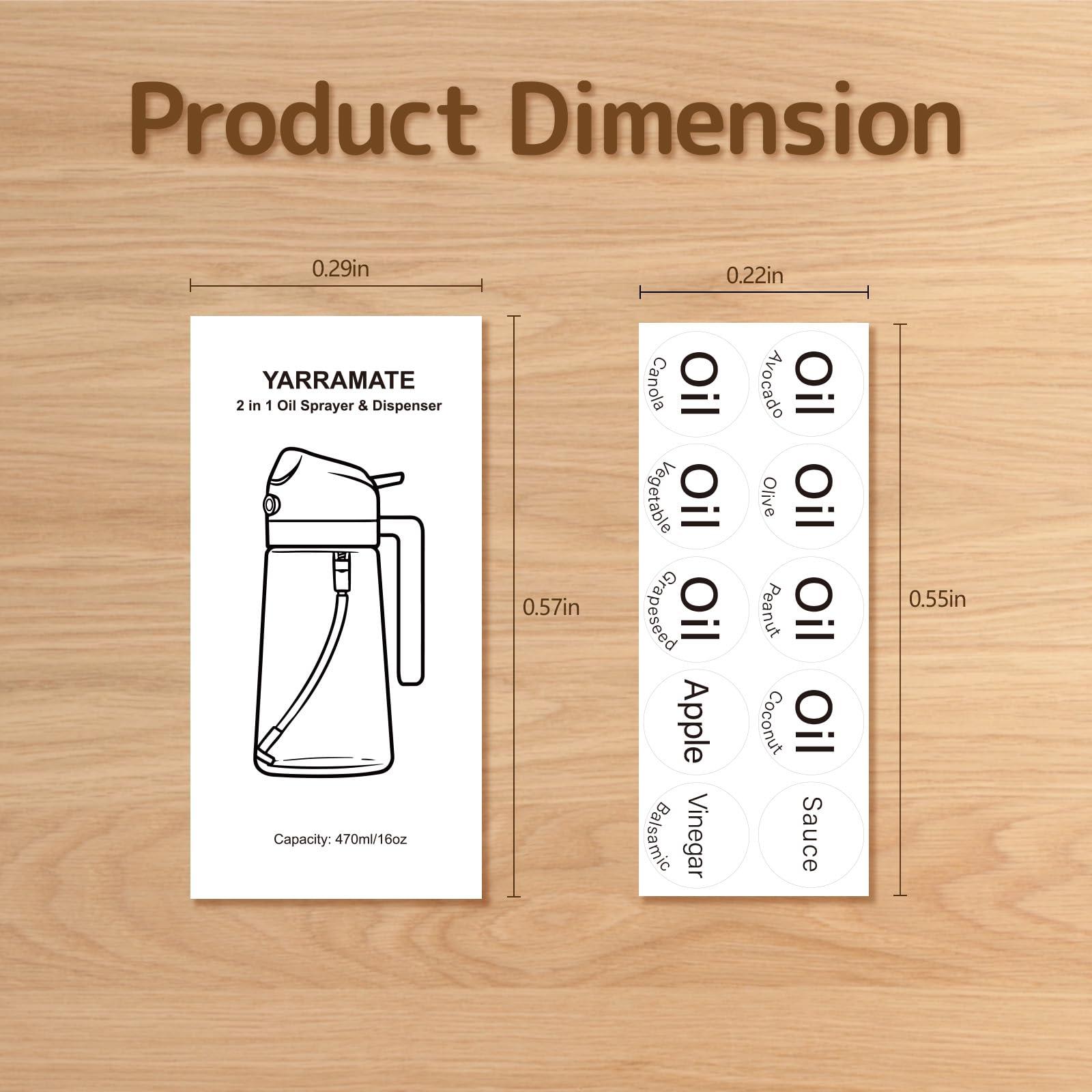 YARRAMATE 20 Labels for Oil Dispenser & Installation Guide, Stickers for Olive Oil, Sauce, and More - Image 3