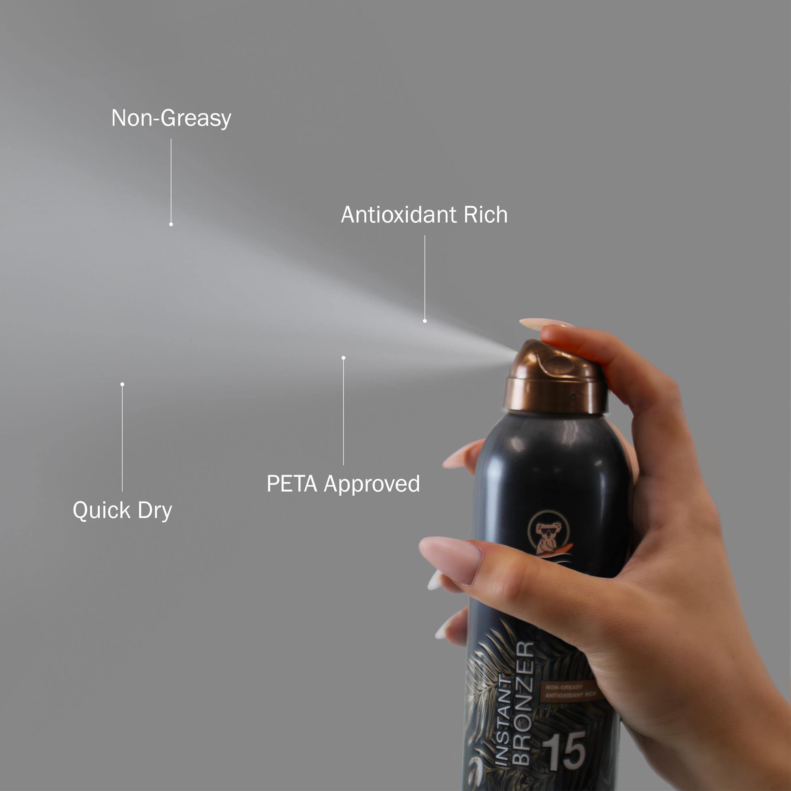 Australian Gold Continuous Spray Sunscreen with Instant Bronzer SPF 15, Immediate Glow & Dries Fast, Broad Spectrum, Water Resistant, Non-Greasy, Oxybenzone Free, Cruelty Free, 6 Ounce - Image 3