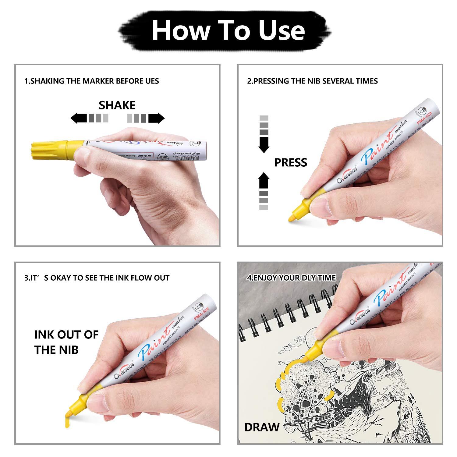 TFIVE Paint Pens Paint Markers on Almost Anything Never Fade Quick Dry and Permanent, Oil-Based Waterproof Marker Pen Set for Rocks Painting, Wood, Fabric, Plastic, Canvas, Glass, Mugs, DIY Craft - Image 7
