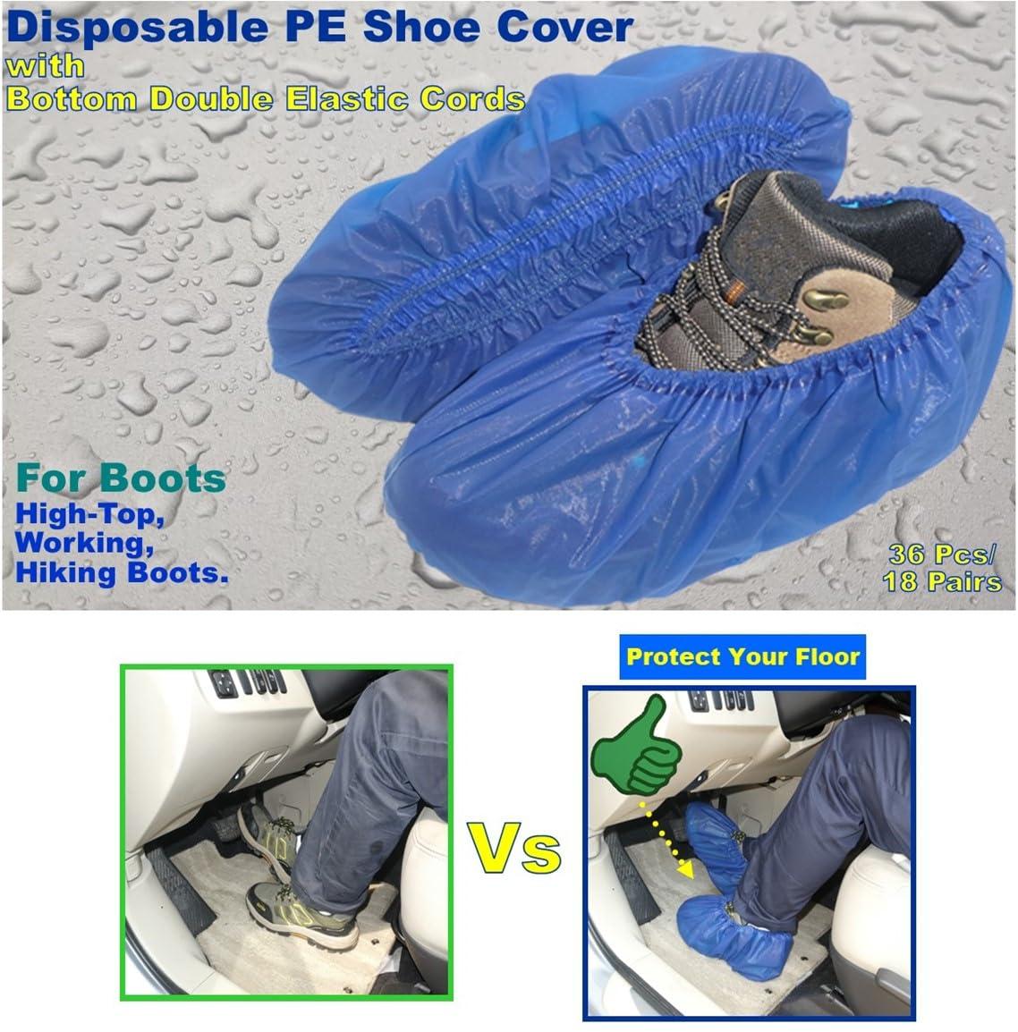 Shoe Covers, Disposable Shoe Covers, Plastic Shoe Covers, Durable Waterproof Non-Slip Shoe Covers, New Designed Shoe and Boots Covers for Indoor and Outdoor, Construction Site, Hikers, - Image 3