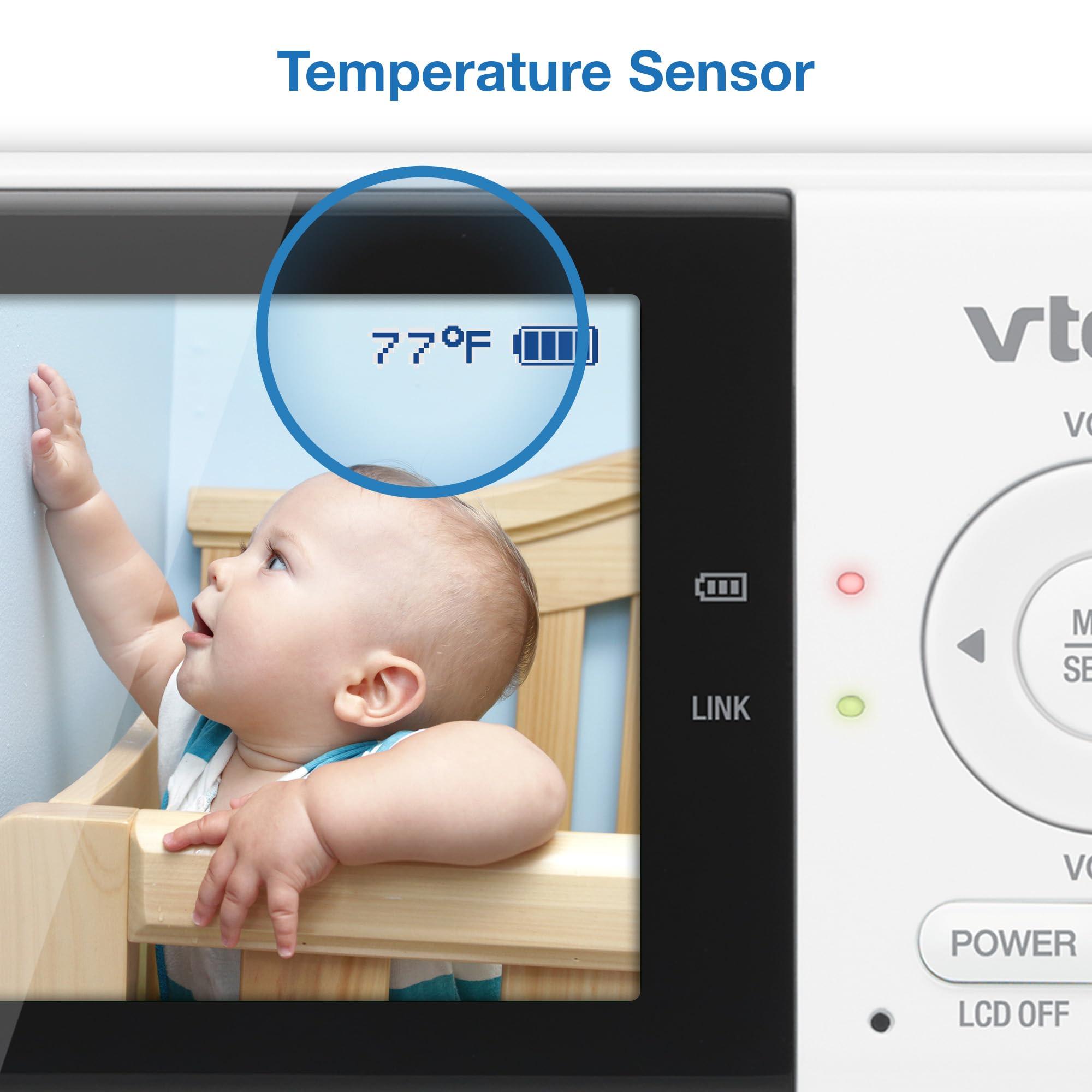 VTech VM819 Baby Monitor with Camera and Audio, 2.8” Screen Portable Baby Camera, Night Vision, 2-Way Audio, Temperature Sensor and Lullabies, Secure Transmission No WiFi, Ideal for Baby/Elderly/Pet - Image 9