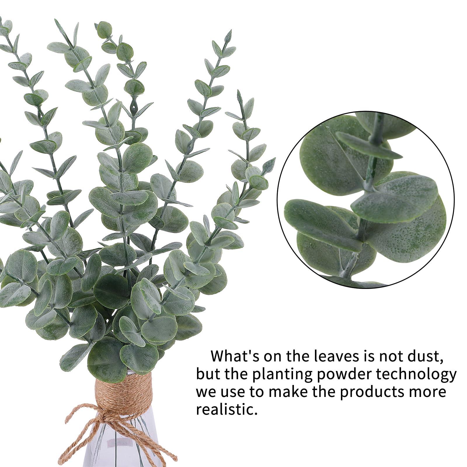 CEWOR 24pcs Eucalyptus Stems Artificial Eucalyptus Leaves Fake Greenery Branches Fake Flowers for Wedding Centerpiece Spring Easter Farmhouse Home Decoration - Image 4