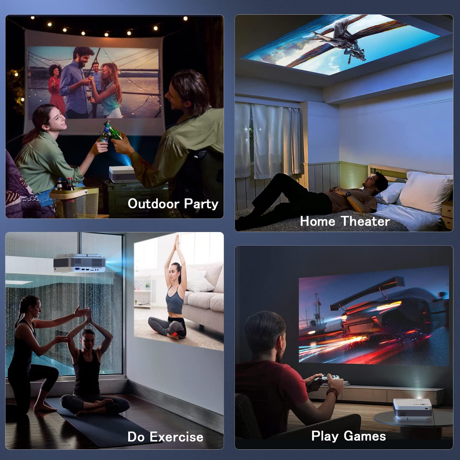 Projector with WiFi and Bluetooth, FUDONI 5G WiFi Native 1080P Outdoor Projector 15000L Support 4K, Portable Movie Projector with Keystone & Zoom, for iOS/Android/Laptop/TV Stick/HDMI/USB/VGA/TF - Image 7