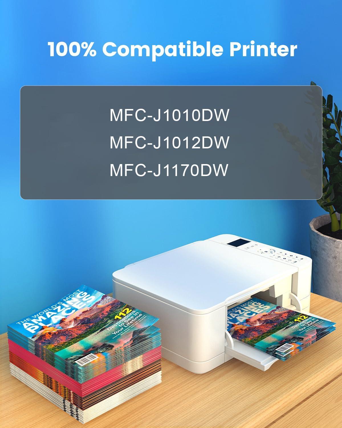 LC401 Ink Cartridges Compatible for Brother LC401 Ink Cartridges Work with Brother MFC-J1010dw MFC-J1012DW MFC-J1170DW Printers (4 Pack,Black/Cyan/Magenta/Yellow) - Image 2
