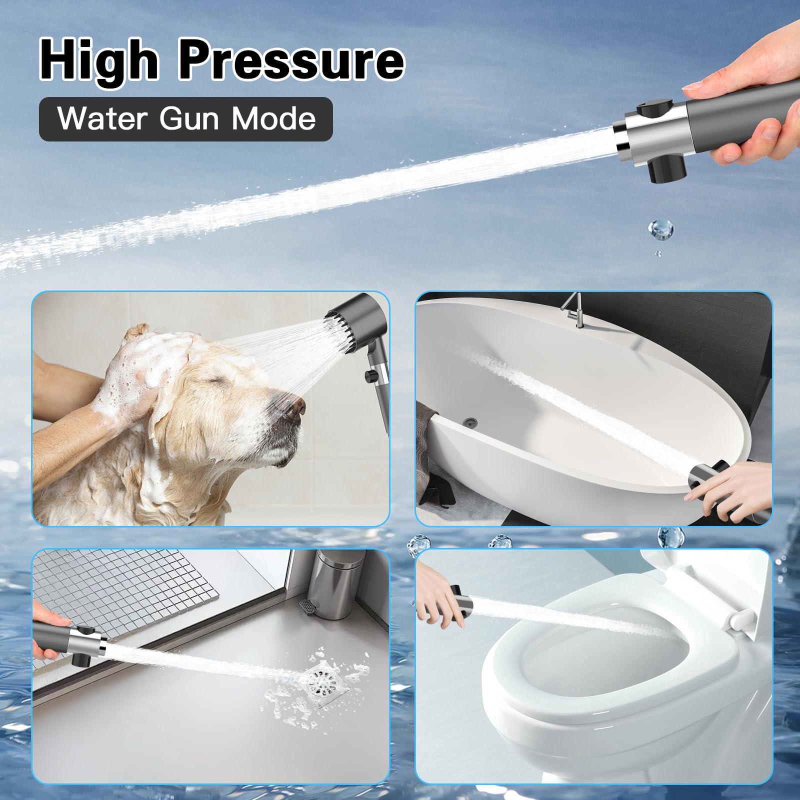 FLUPEYA Filtered Shower Head with Handheld, High Pressure Shower Heads 3 Spray Mode with ON/OFF Switch, Power Wash for Bathroom Cleaning, Shower Head with Filters Prevents Dry Skin and Damaged Hair - Image 7