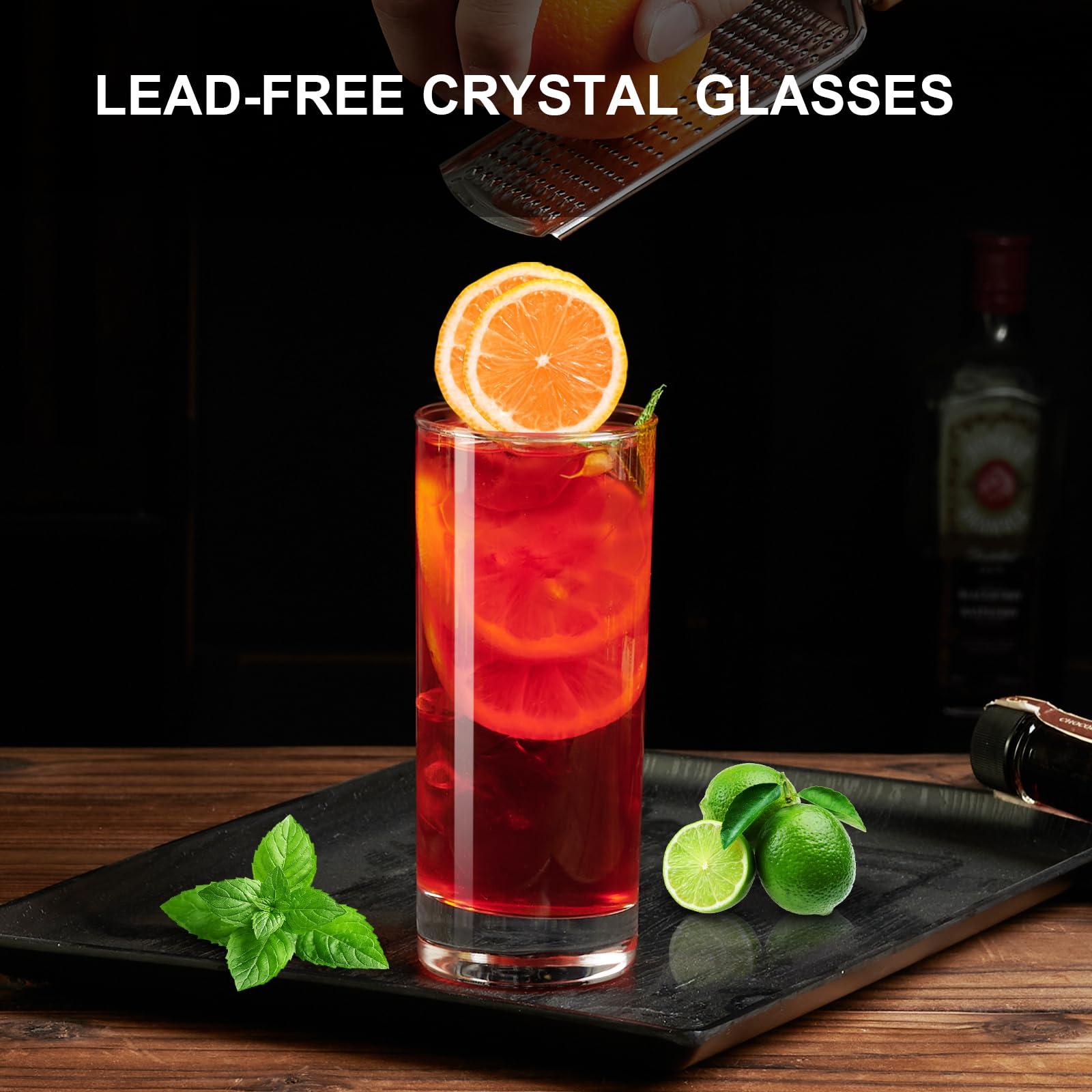 PARACITY Highball Glasses Set of 2, Drinking Glasses 10 Oz, Clear Glass Cups, Tall Tumbler Water Glasses, Glassware Set for Cocktail, Coffee, Mojitos - Image 2