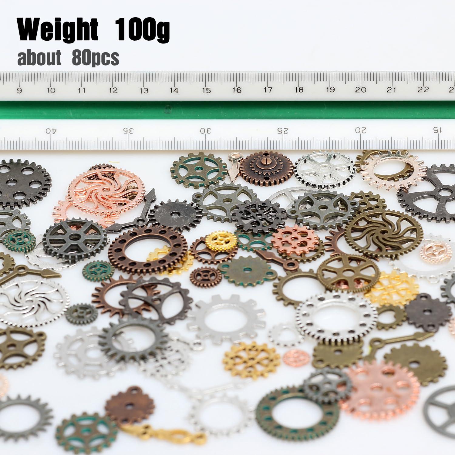 stino 100 G Vintage Antique Metal Charms for Jewelry Making, Bulk Silver & Gold, for Bracelet, Necklace, Earrings DIY Crafts - Image 2