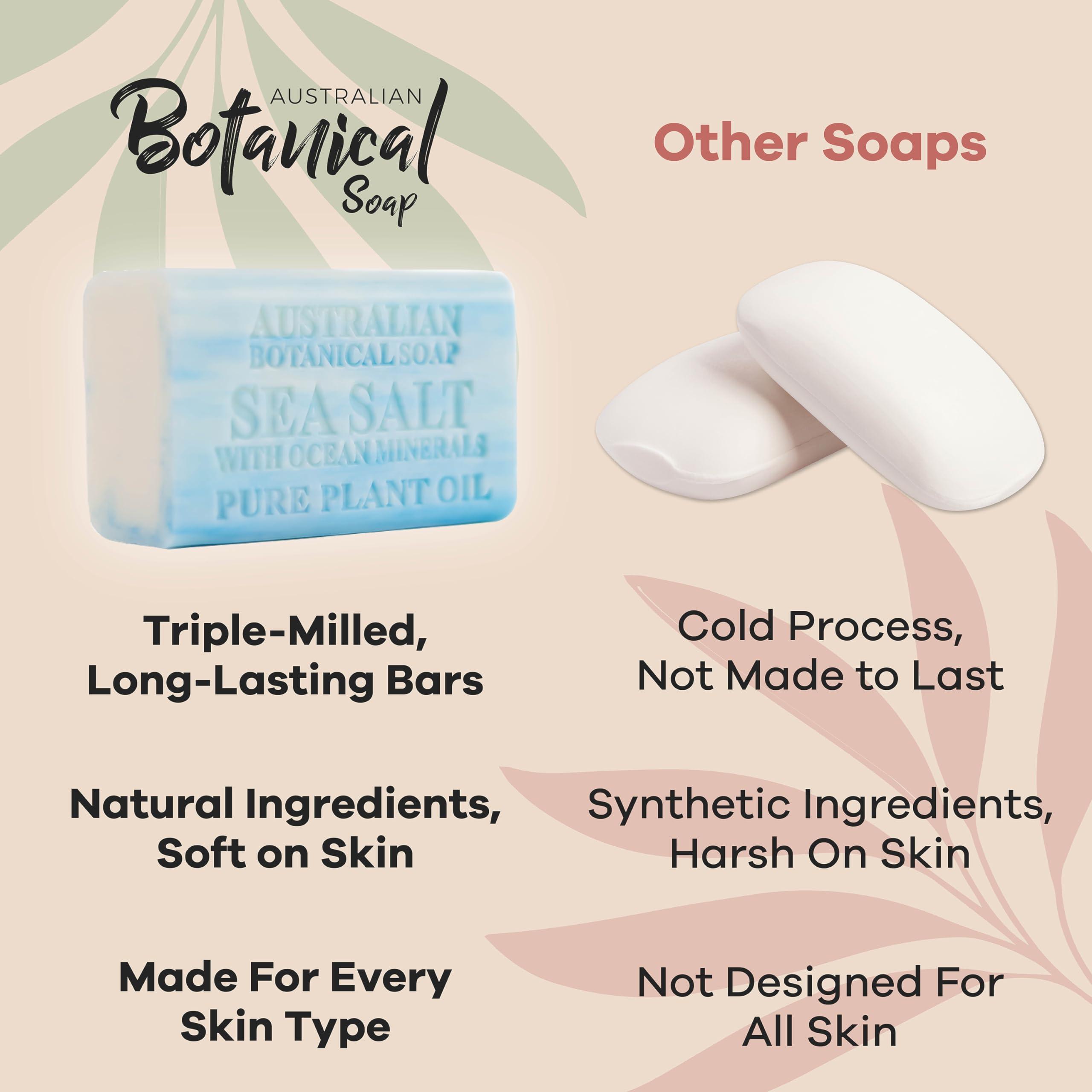 Australian Botanical Soap, 6.6 OZ, Triple Milled Bars with Pure Plant Oil, Natural Soap Base, Enriched with Organic Shea Butter, for Men, Women, All Skin Types, Variety Pack of 8, Packaging May Vary - Image 6