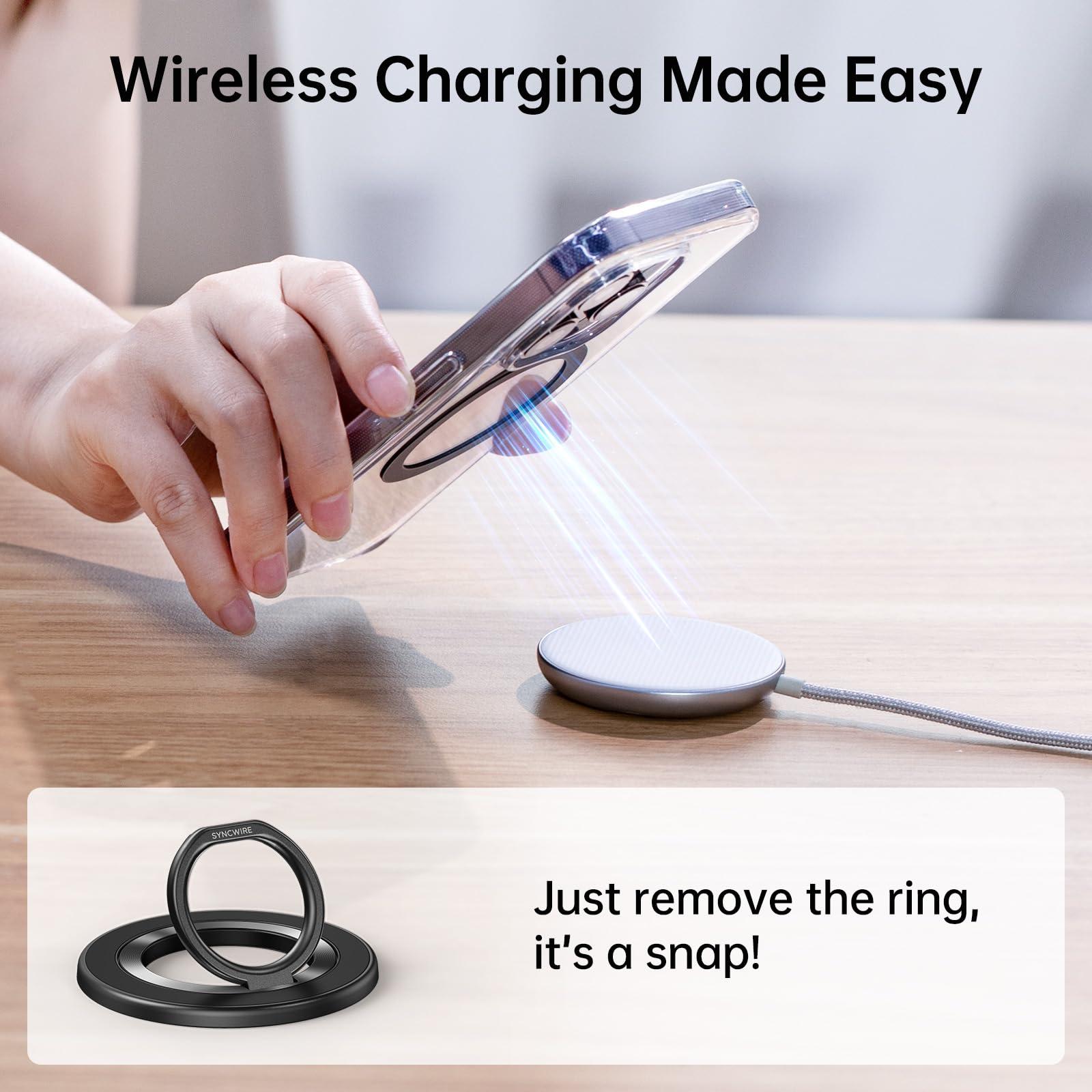 SYNCWIRE Upgraded Magnetic Phone Ring Holder for MagSafe, Magnet Cell Phone Grip Stand Finger Ring Kickstand Two-Sided Magnetic Compatible with iPhone 16 Pro Max 15 14 13 12 MagSafe Accessories - Image 7