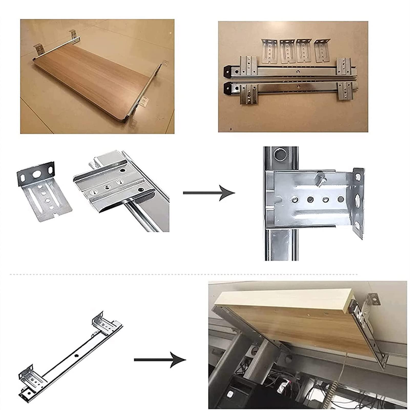 Keyboard Tray Under Desk Storage, Desk Extender for Keyboard And Mouse, Wooden Keyboard Drawer Tray Under Desk Sliding Keyboard Platforms Ergonomic Underdesk Keyboard Tray Shelf, Easy Installation - Image 6