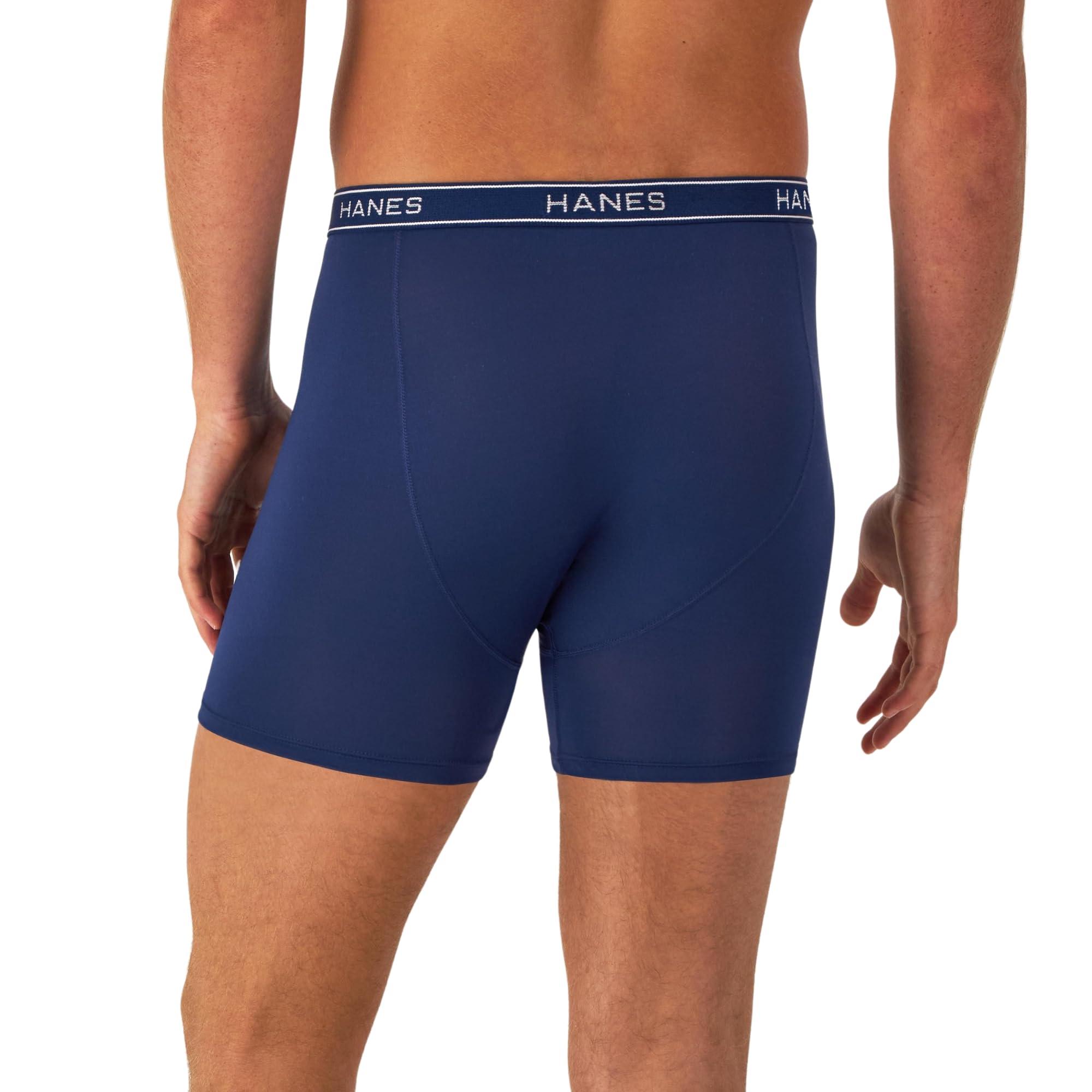 Hanes Men's Value Performance Stretch Boxer Brief Underwear, Moisture-Wicking, 6-Pack - Image 3