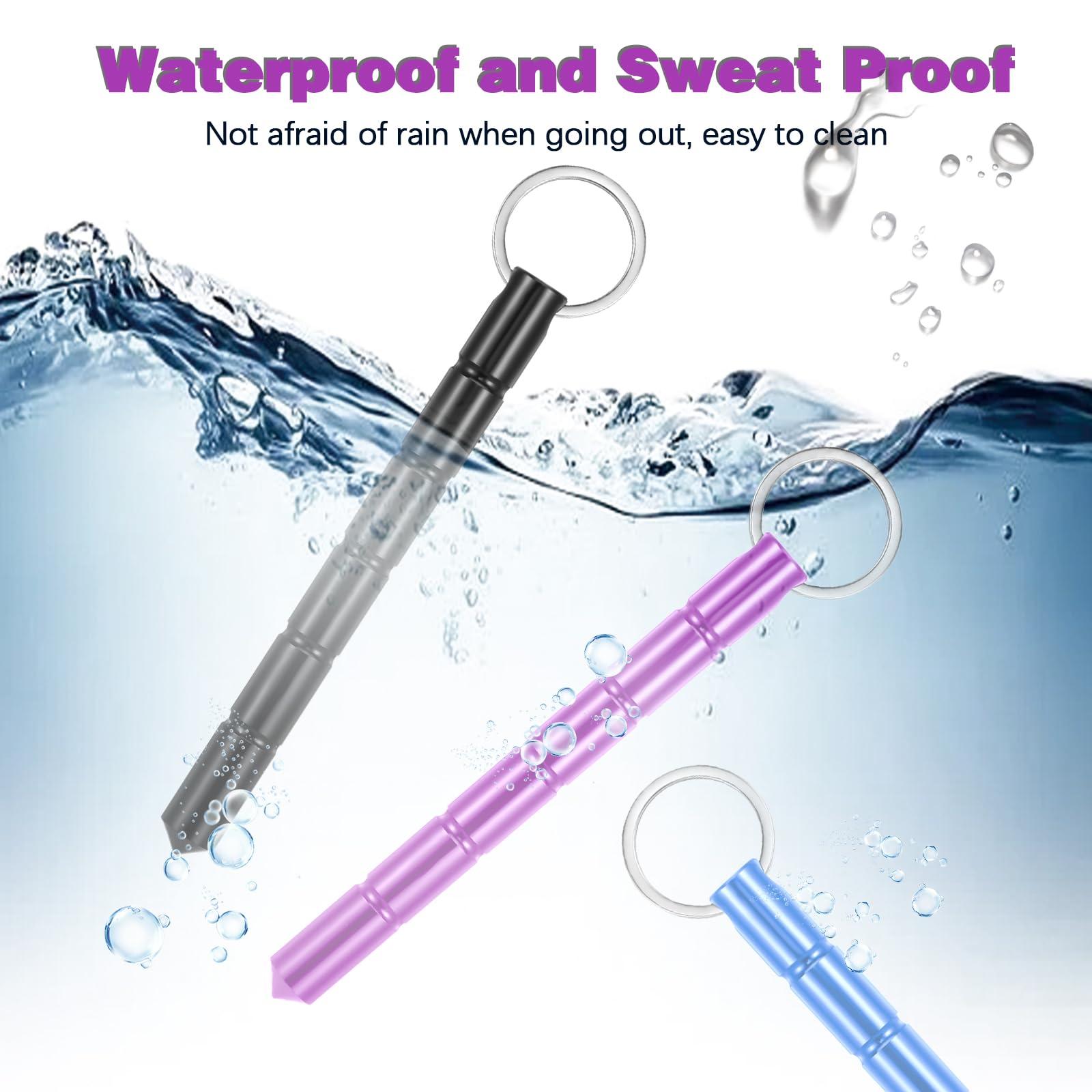 oruola 3 Pack Safety Keychain Set for Women, Self Defense Keychain, Metal Tactical Keychain, Aluminum Short Stick Protection Tool, Gift Keychains for Women Men(Purple, Blue, Black) - Image 6