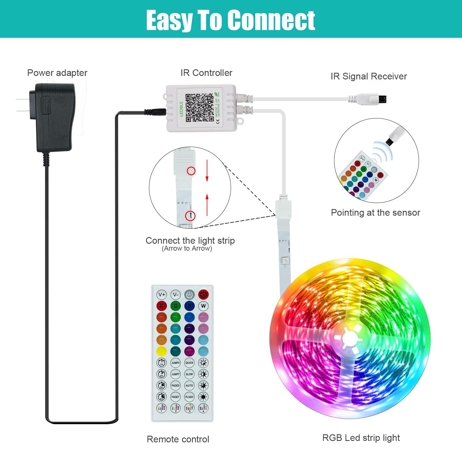 KEELIXIN 65.6ft LED Lights for Bedroom, Music Sync RGB LED Strip Lights with APP & Remote Control, Luces LED para Cuarto, Bluetooth LED Lights for Room, Home Decoration - Image 8