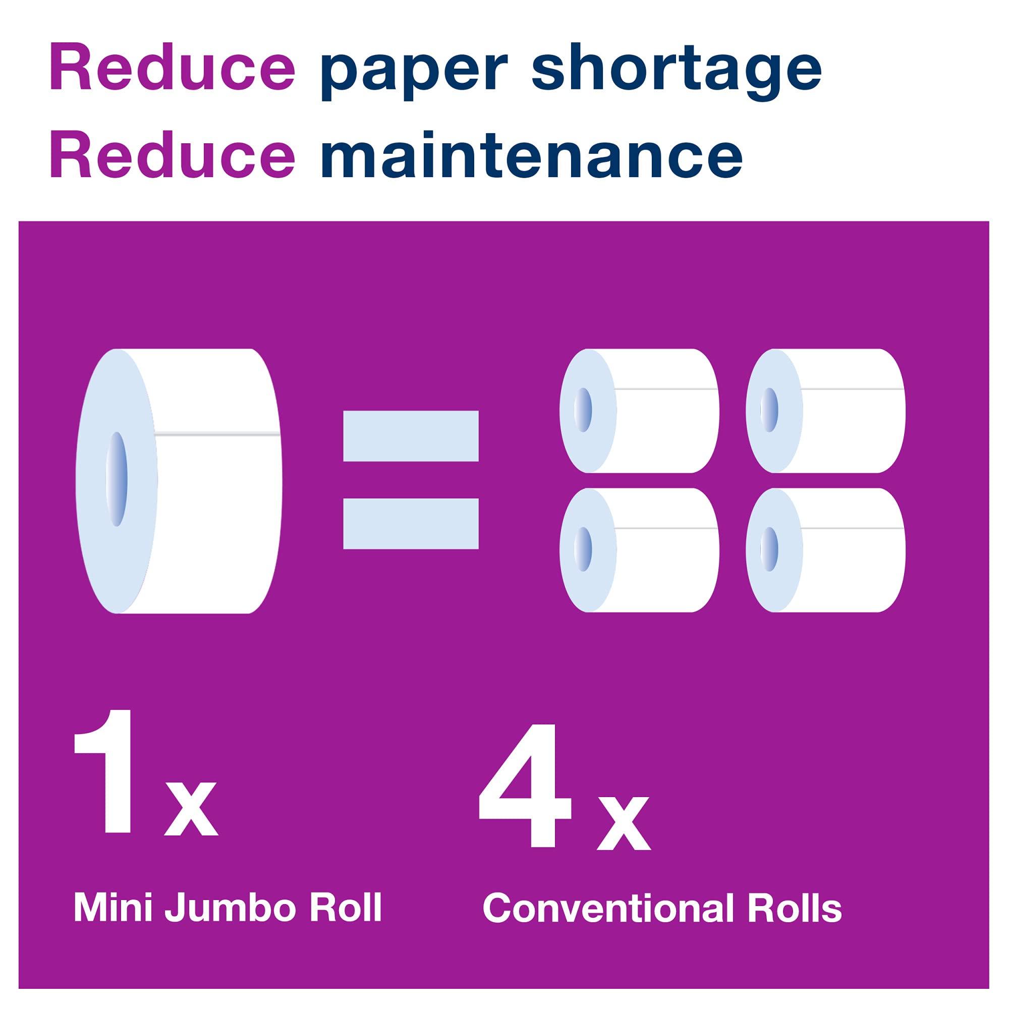 Tork Mini Jumbo Toilet Paper Roll White T2, Advanced, 1-Ply, 12 x 1200', 12013903 - Image 5