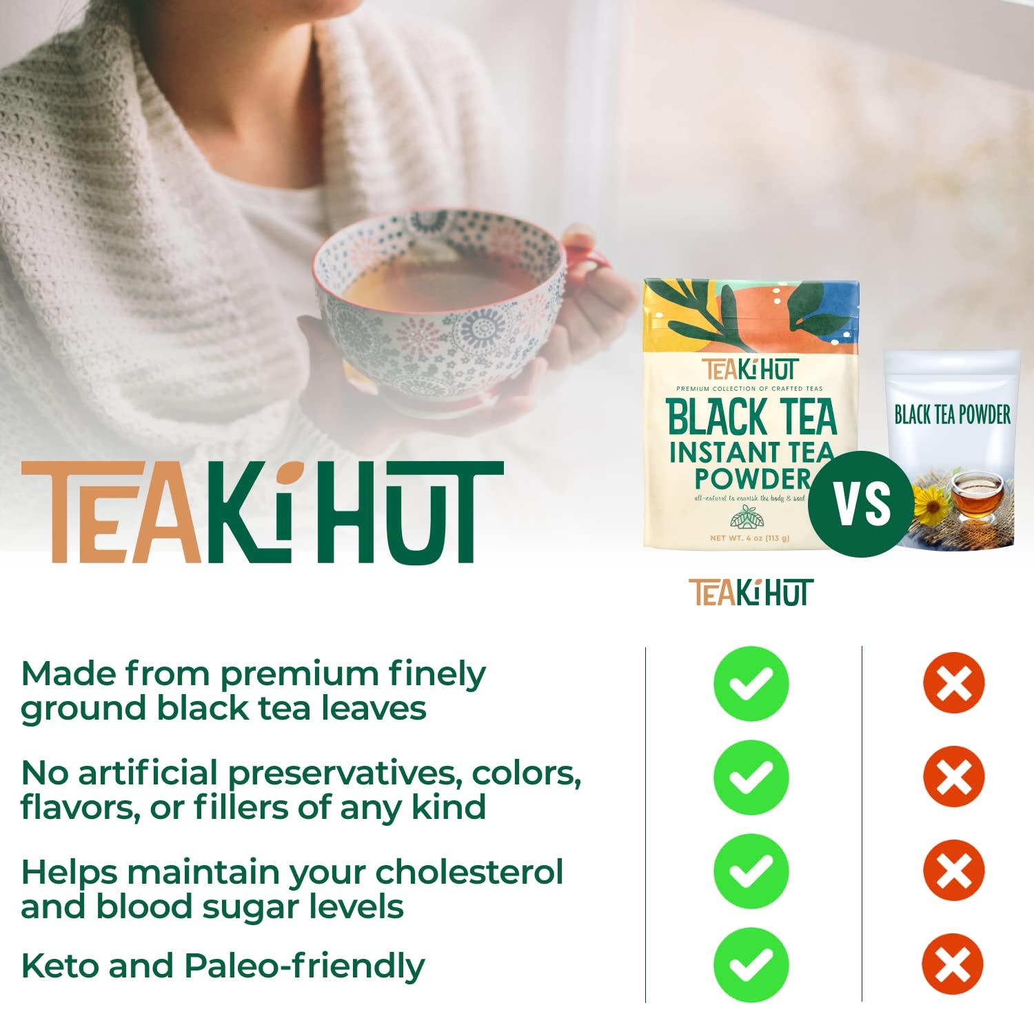 TEAki Hut Instant Black Tea Powder, 4 oz, Black Tea Powdered BlackTea for Hot and Cold Beverages, Refreshing Instant Tea Powder, Unsweetened Tea, 113 Servings - Image 3