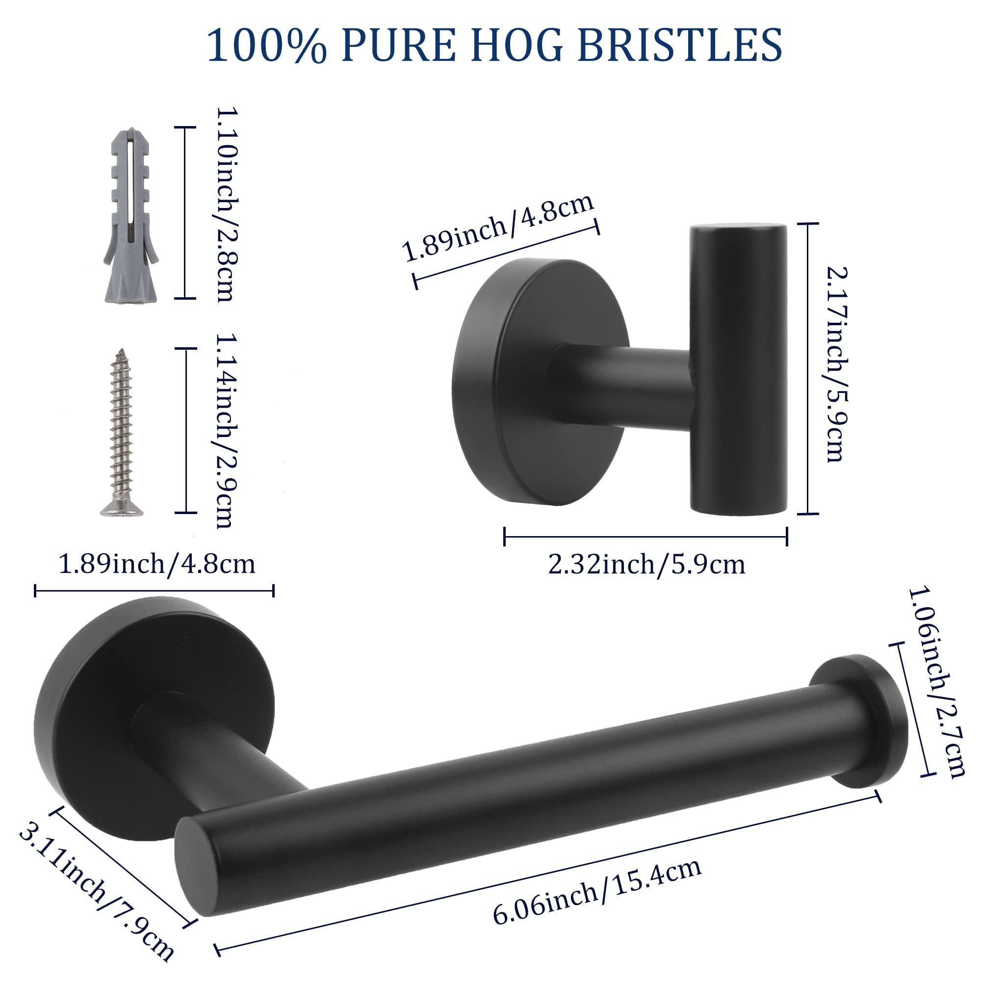 LCEZAN Matte Black Bathroom Hardware Set, Premium Stainless Steel 3-Piece Include 5 Inch Toilet Paper Holders and 2 Towel Robe Holder Hook for Bathroom, Kitchen, Washroom Wall Mount - Image 3