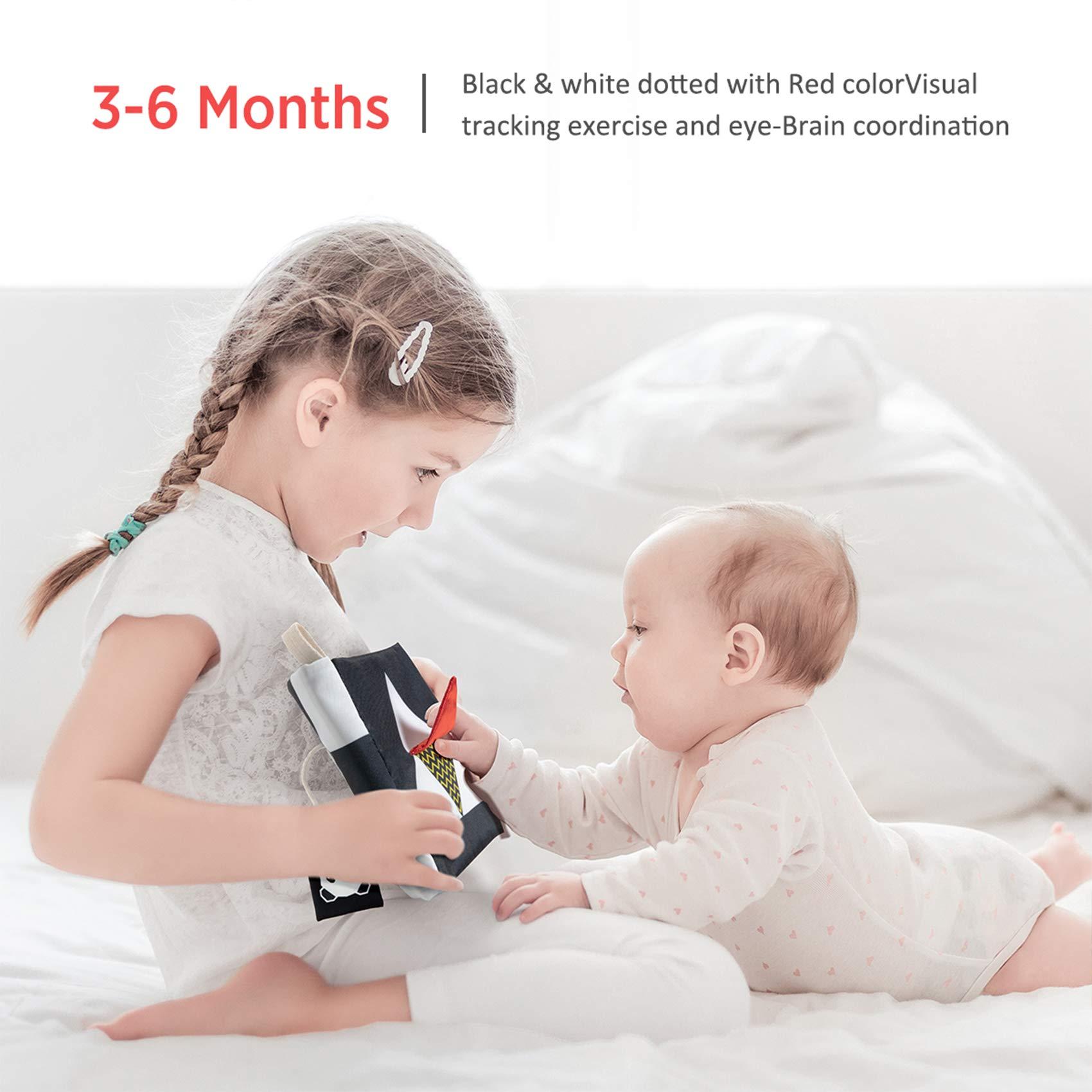 beiens High Contrast Black and White Baby Book - Touch and Feel Crinkle Sensory Toy - Visual Stimulation Interactive Montessori Toys for 0-12 Months Infant Newborn - Baby Gift for Boys Girls - Image 3