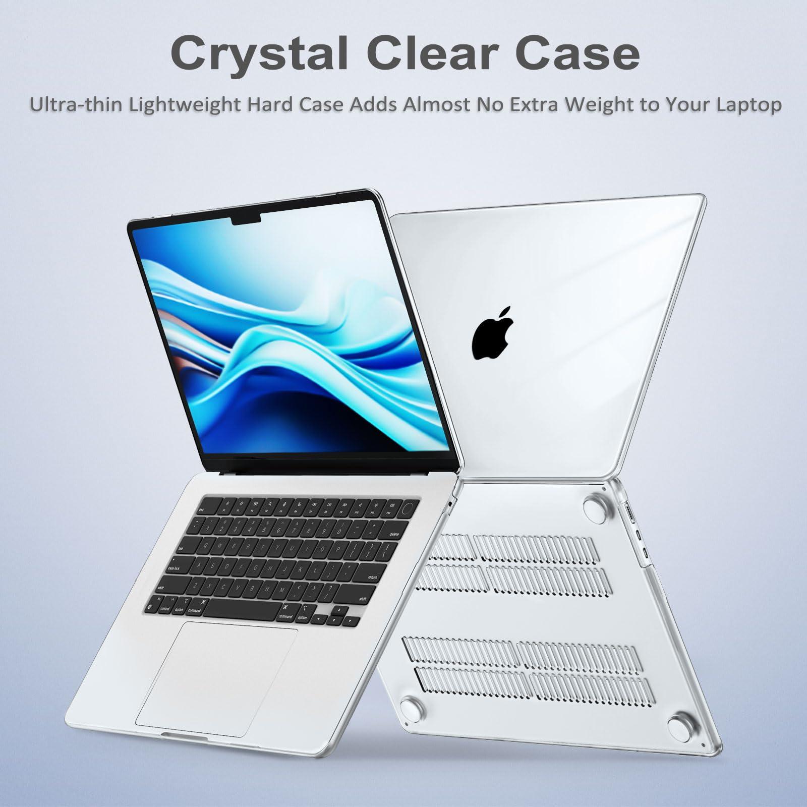 MOSISO Compatible with MacBook Air 15 inch Case 2025 2024 2023 M4 A3241 M3 A3114 M2 A2941 with Liquid Retina Display Touch ID, Plastic Hard Shell&Keyboard Cover&Screen Film&Type C, Crystal Clear - Image 5
