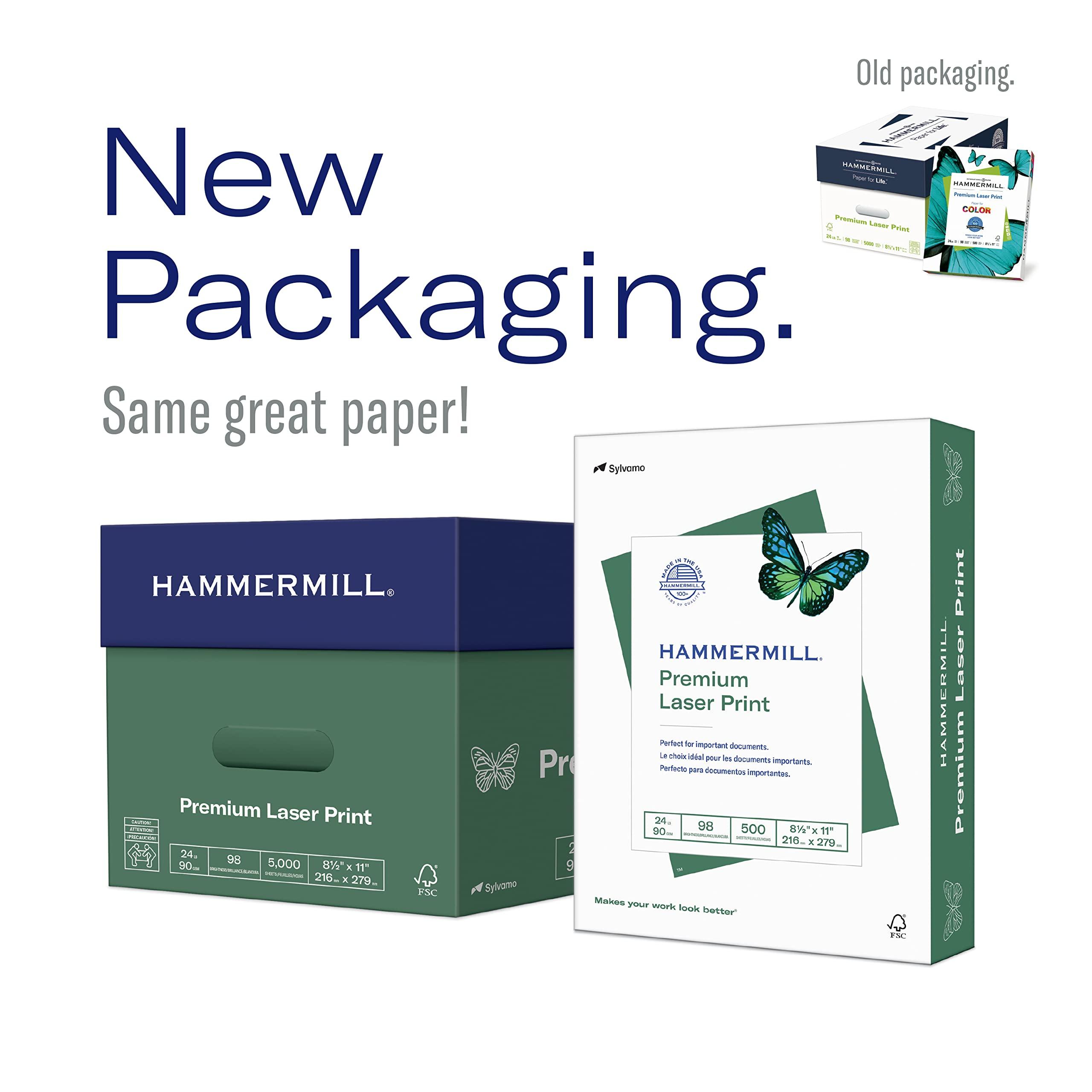 Hammermill Printer Paper, Premium Laser Print 24 lb, 8.5 x 11-5 Ream (2,500 Sheets) - 98 Bright, Made in the USA, 104640C - Image 5