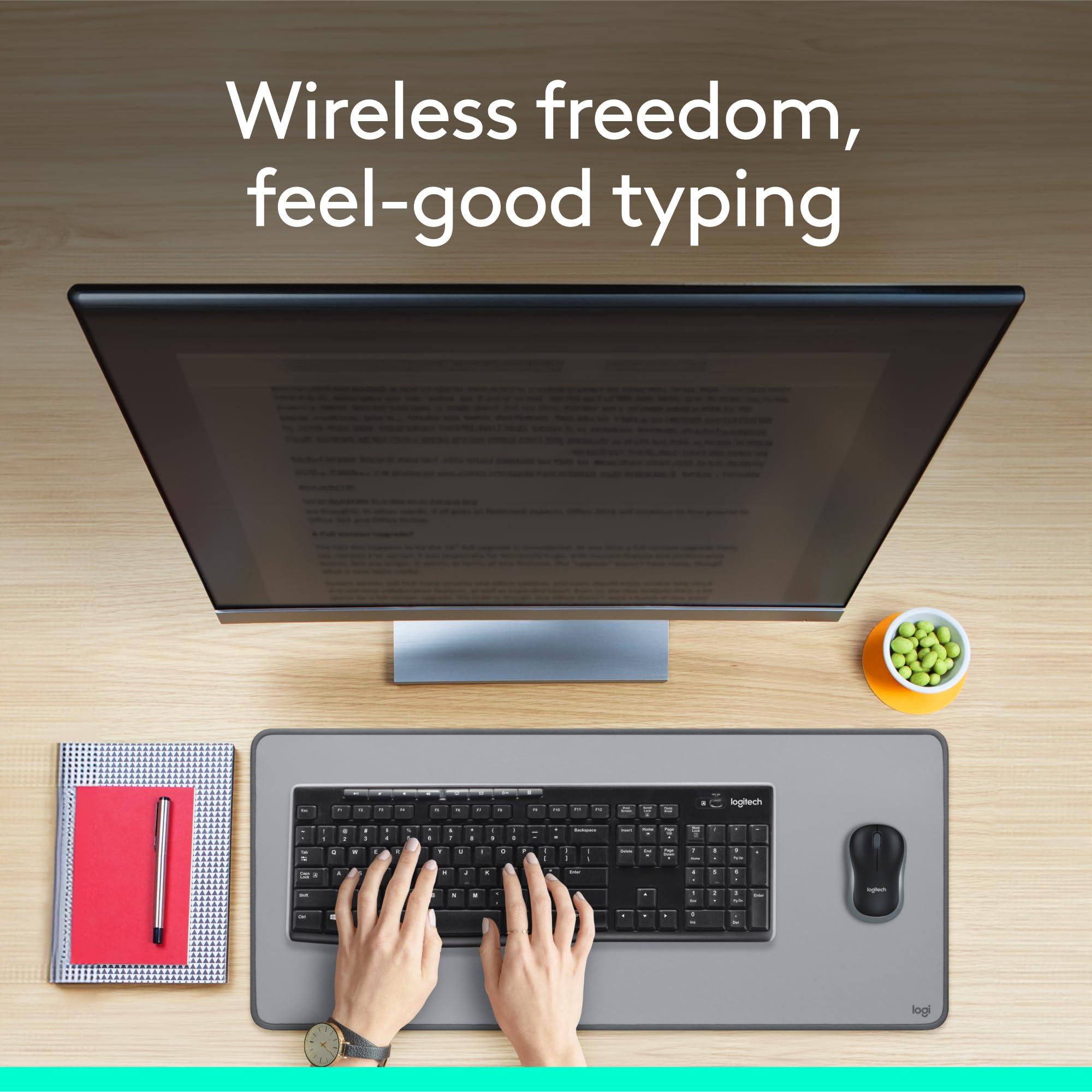 Logitech MK270 Wireless Keyboard and Mouse Combo for Windows, 2.4 GHz, 8 Multimedia Keys, PC, Laptop, Wireless Keyboard Compact Mouse Combo - Black - Image 2