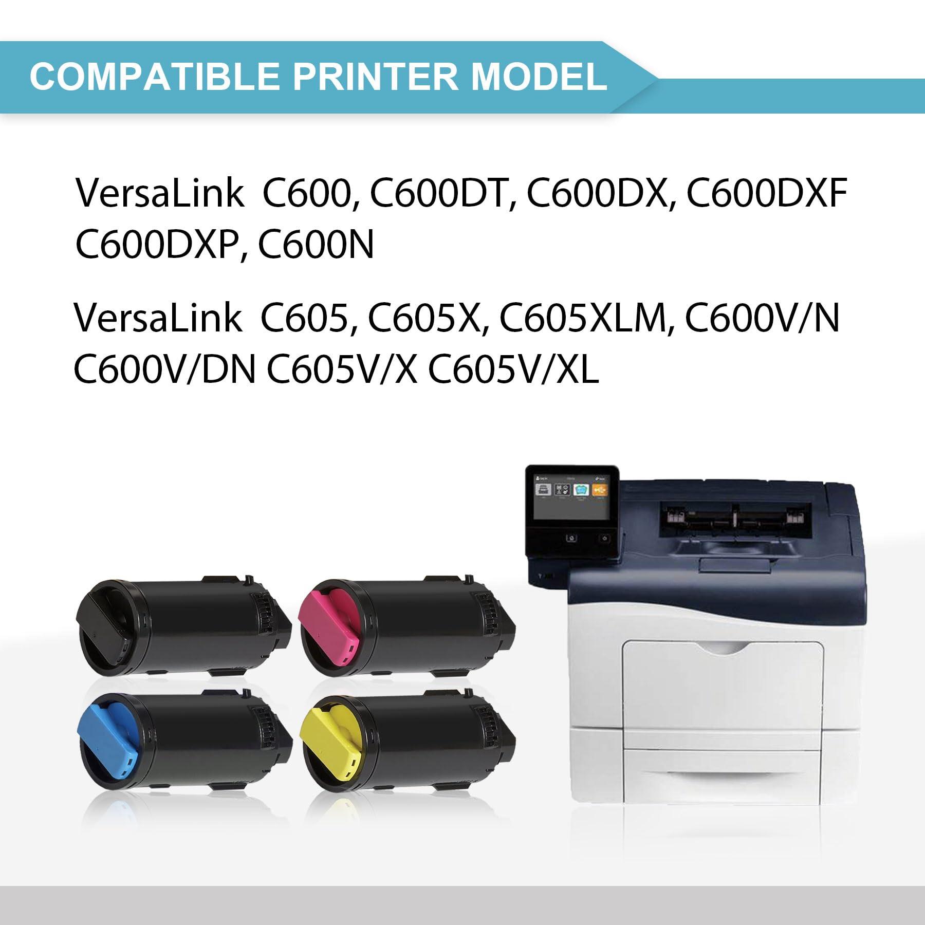 LOVPAIN VersaLink C600/C605 High Capacity Toner Cartridge (4 Pack, 1BK/1C/1M/1Y) - 106R03903 106R03900 106R03901 106R03902 Toner Replacement for Xerox VersaLink C600 C600DT C605 C605X Printer - Image 2
