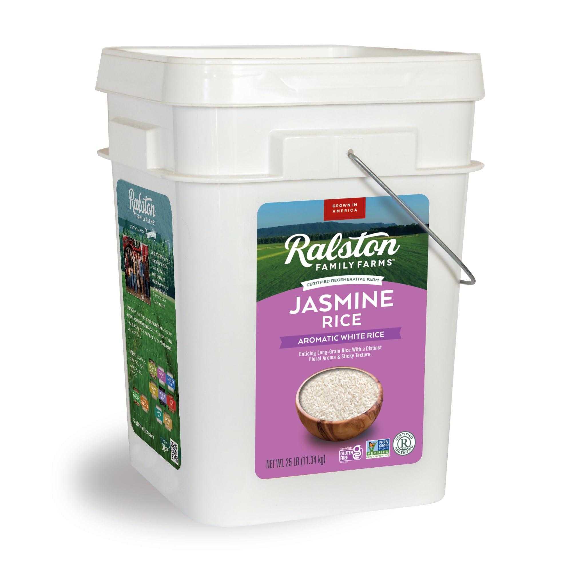 Artisanal Jasmine White Rice, 25 lb Bucket American Grown, Non-GMO, Naturally Gluten Free