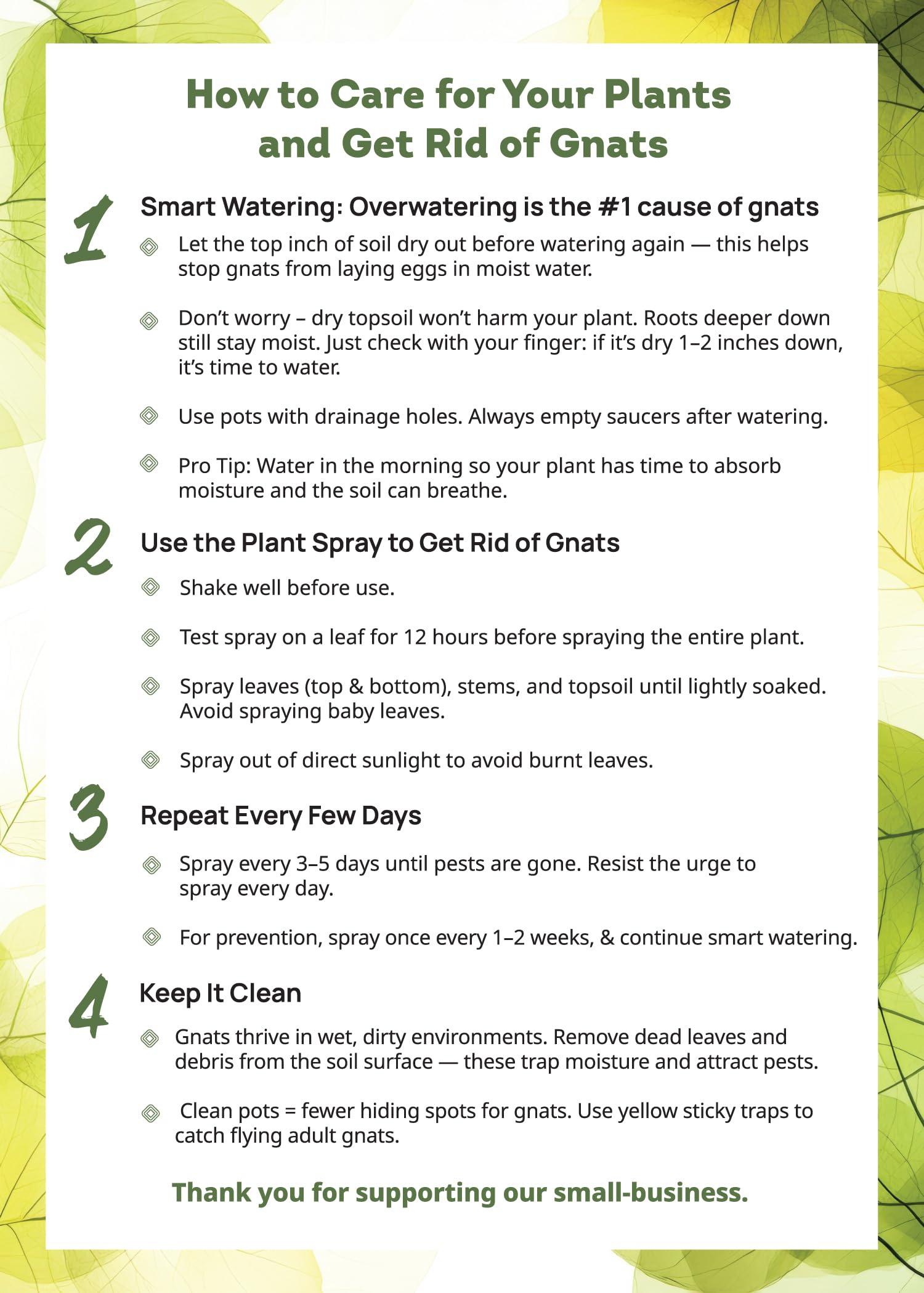 Kate's Garden Plant Spray for Insects & Getting Rid of Gnats. Fungus Gnat Killer & Bug Spray for Indoor Plants (16oz, Pet Safe, Non Toxic) - Image 3