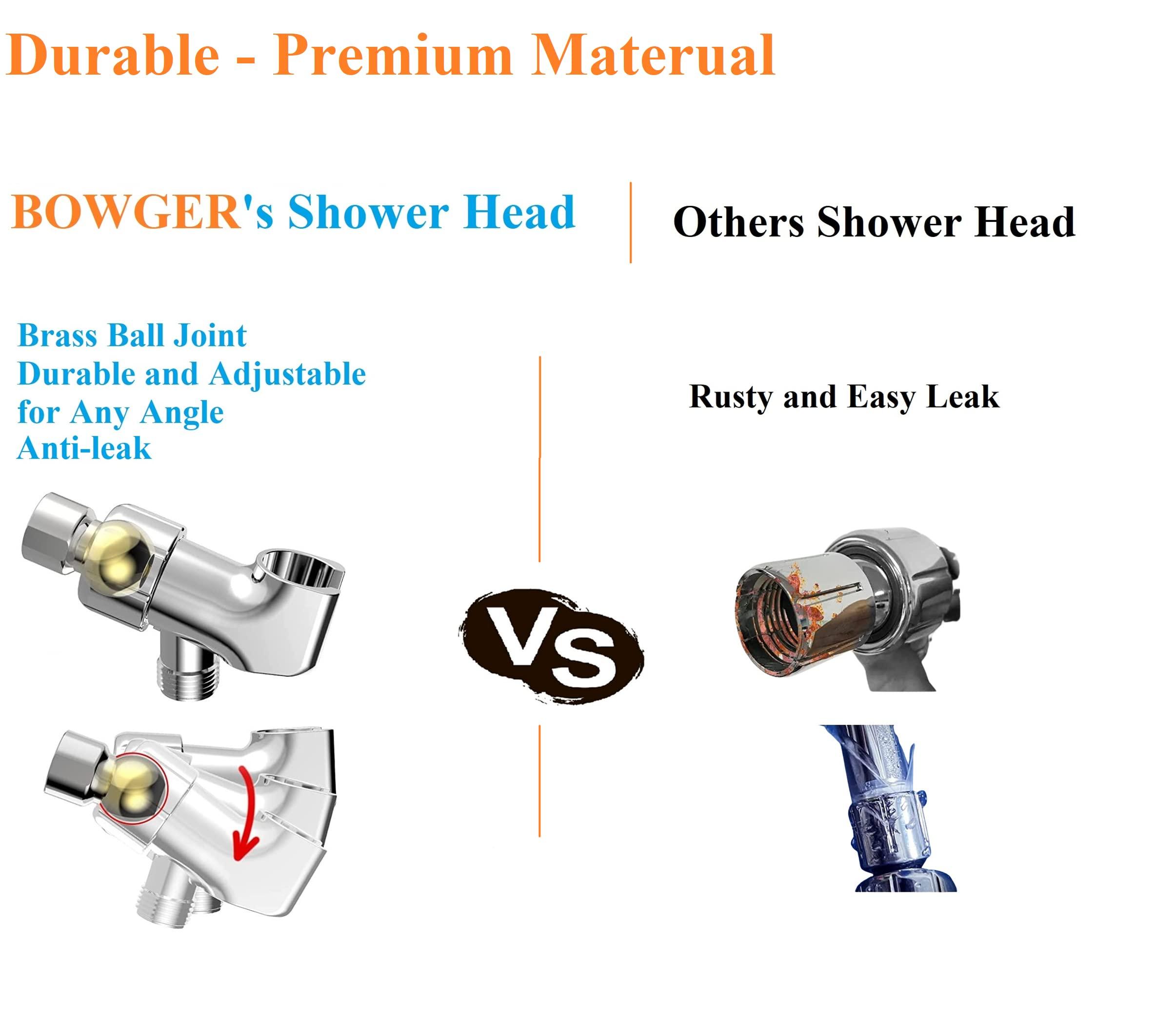 Shower Head with Handheld High Pressure-Full Body Coverage Powerful Rain Showerhead Extra 60" Long Hose and Adjustable Brass Joint Holder- The Perfect Detachable Heads for Bathroom Upgrade - Image 5