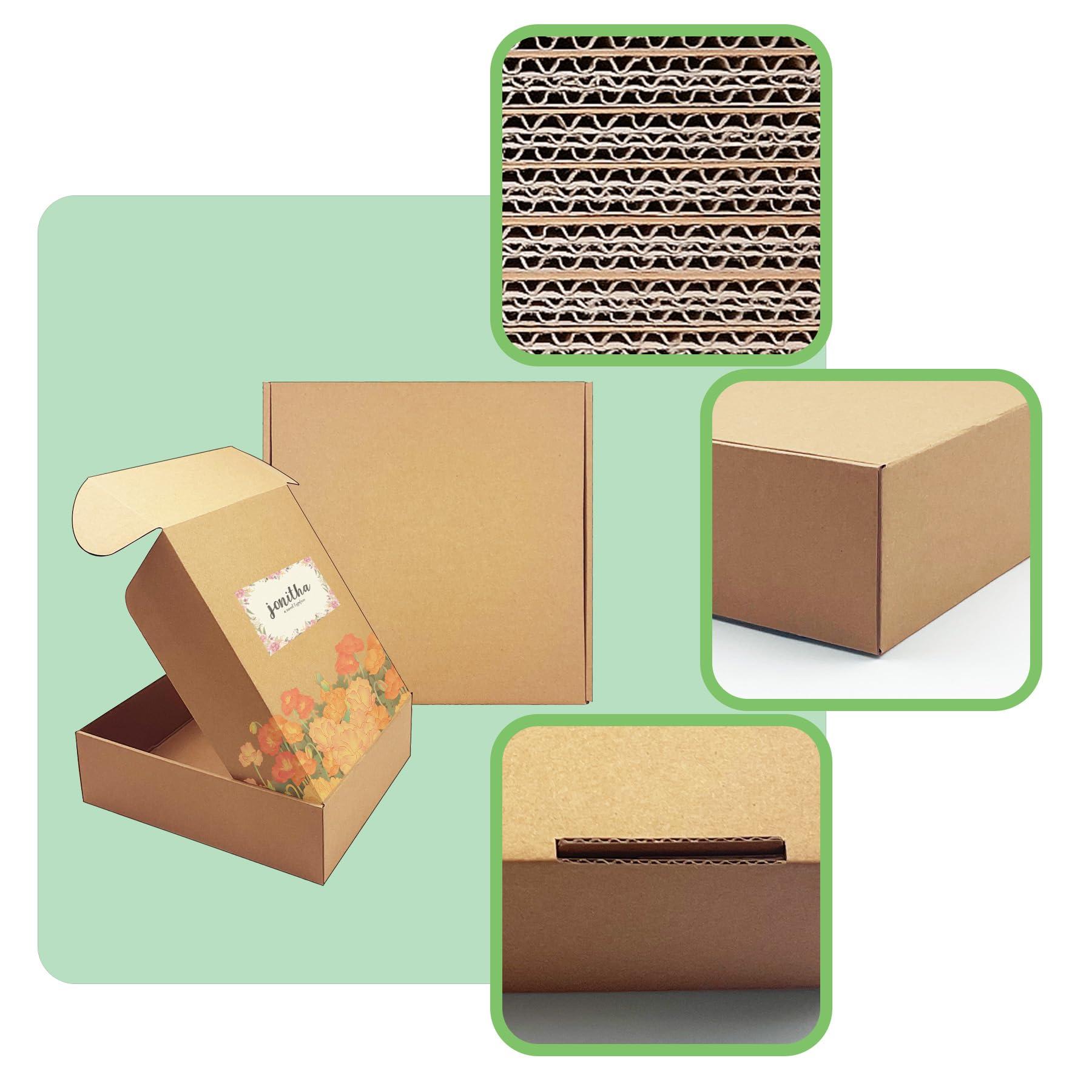 10x10x3 inch Shipping Boxes，Bulk 20 Pack，Brown Corrugated Mailers Cardboard Literature Mailer Box for Packaging Business, Mailing,Moving and Storage，Small Gift Boxes for Wrapping Mailing Present - Image 3