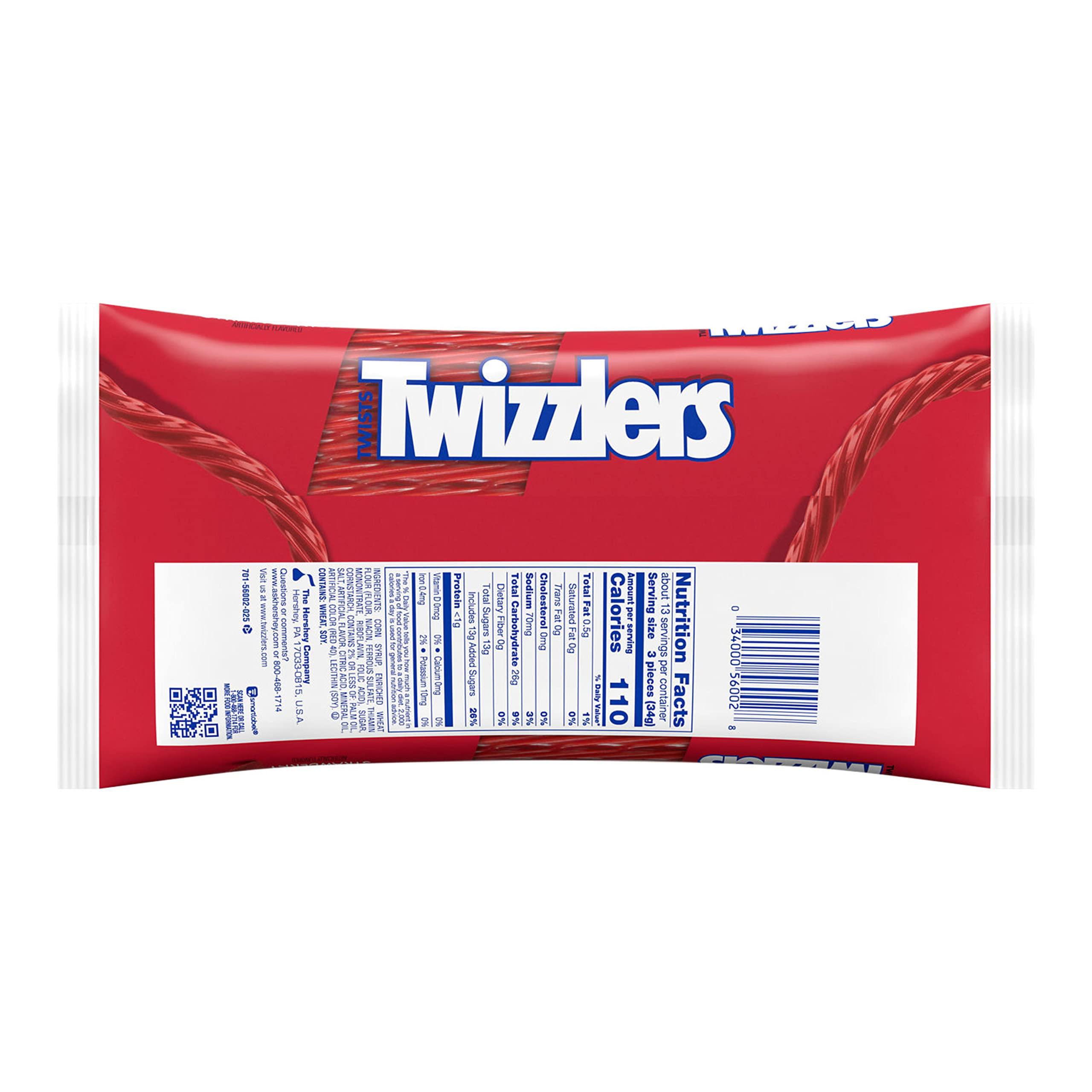 TWIZZLERS Twists Strawberry Flavored Licorice Style, Low Fat Candy Bag, 16 oz - Image 2