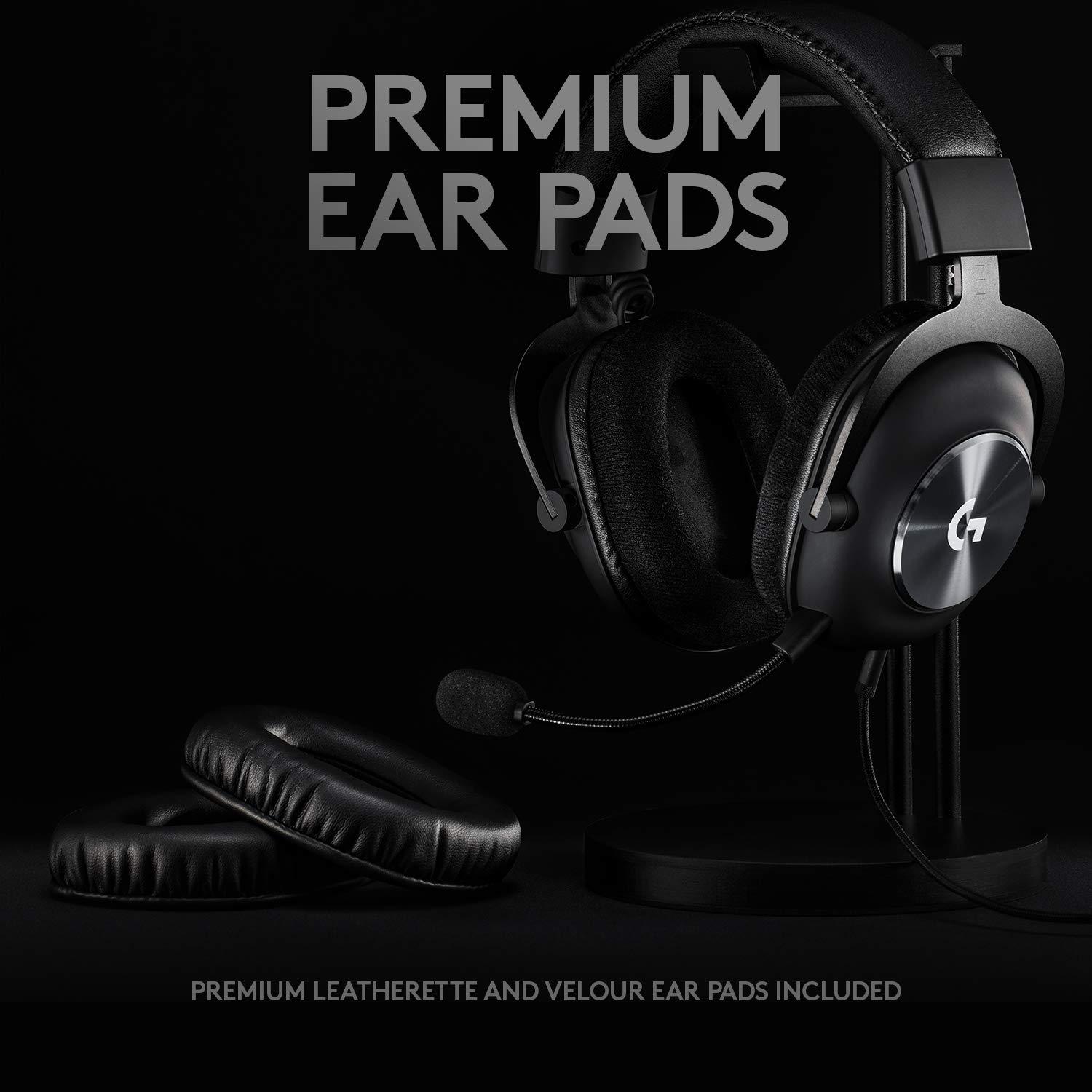 Logitech G Pro X Wired Gaming Headset: Blue VO!CE Detachable Boom Mic, DTS 7.1, 50 mm Drivers, USB/3.5mm Aux, Spare Memory Foam Ear Pads, USB DAC & Bag Included, for PC, Xbox, PS5, PS4 - Black - Image 4