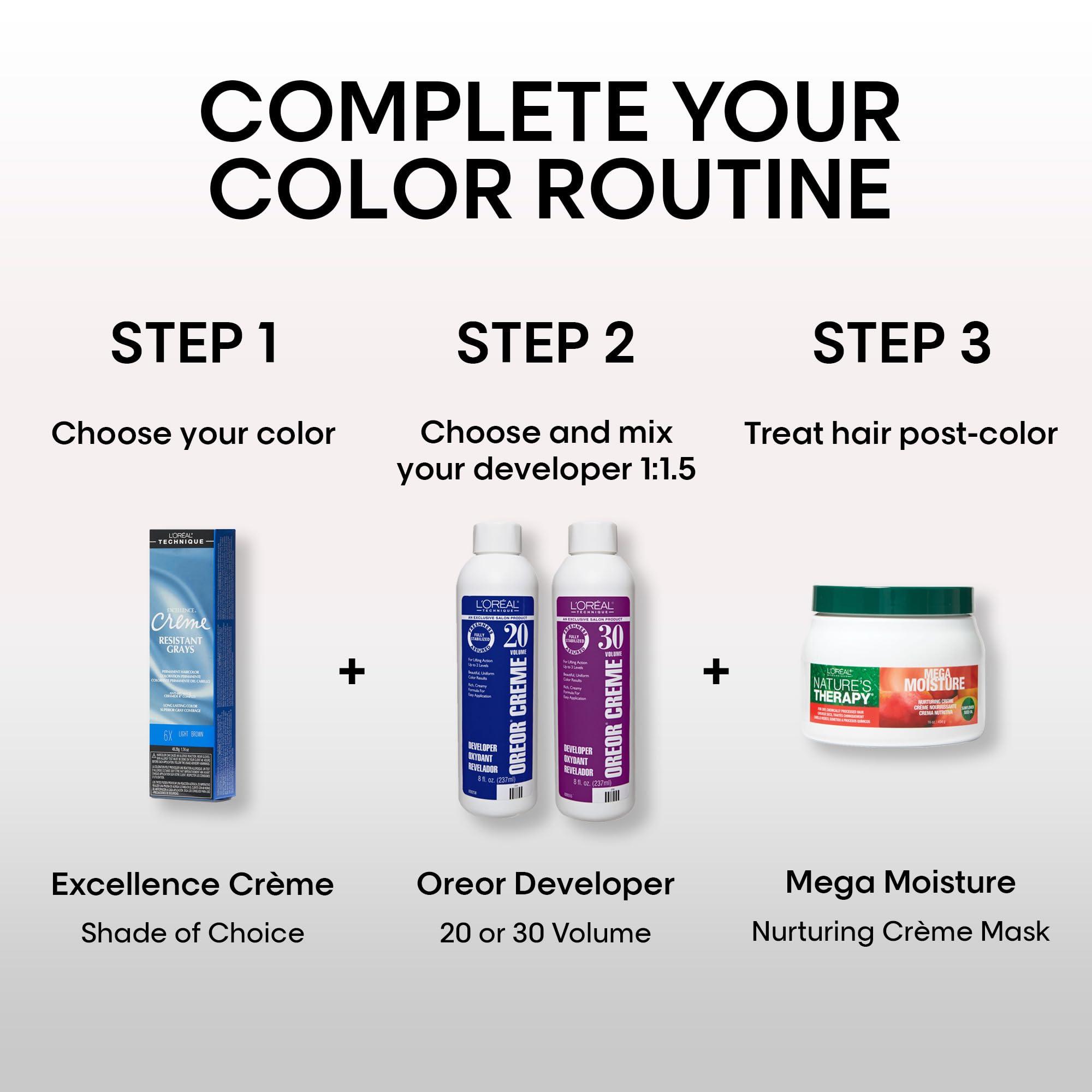 L'Oréal Technique Excellence Crème Resistant Grays Permanent Hair Color - Maximum Gray Coverage on Resistant Grays, Rich Crème No-Drip Formula and Patented Gray Seeking Dyes, For All Hair Types - Image 3