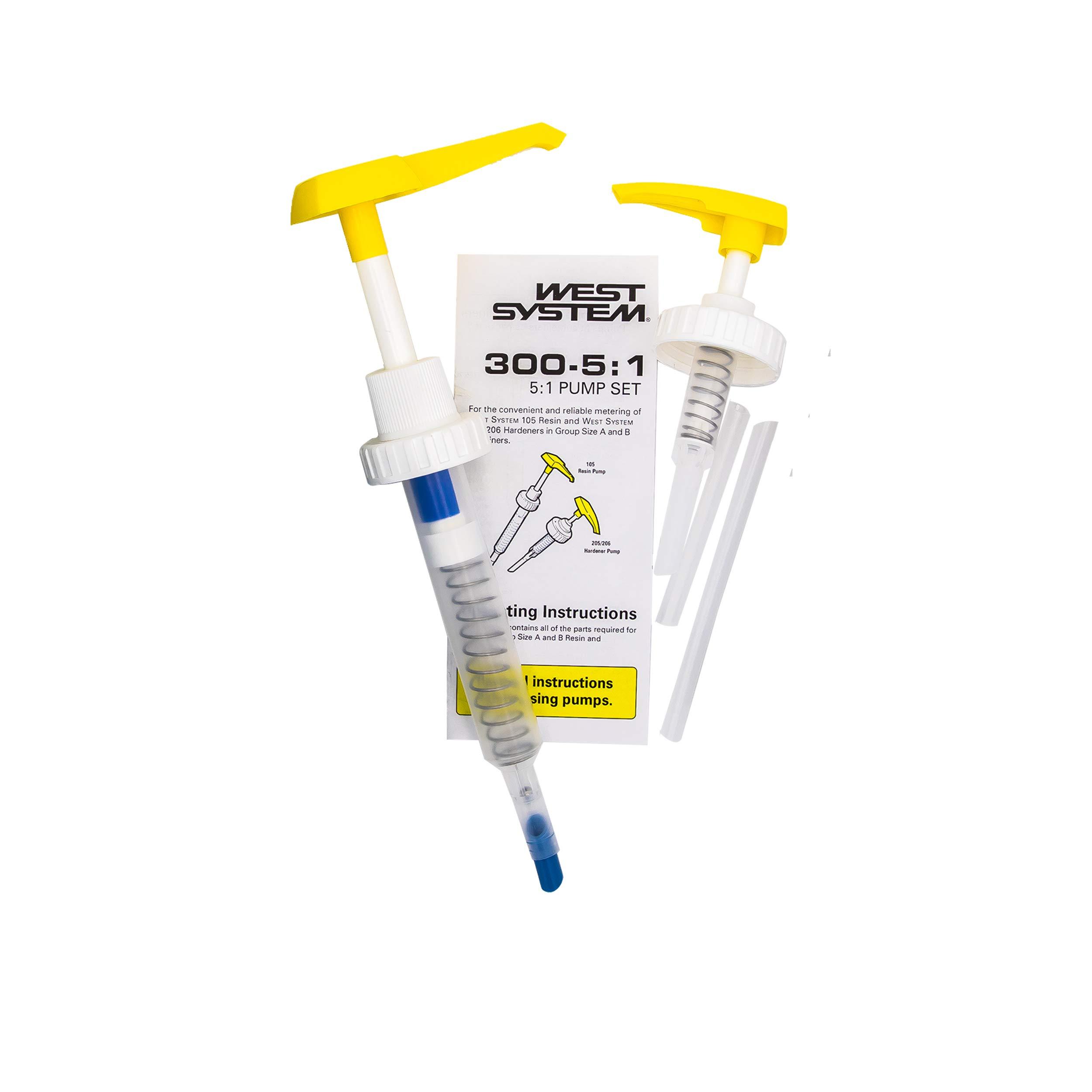 WEST SYSTEM 105B Epoxy Resin (126.6 fl oz) Bundle with 205B Fast Epoxy Hardener (27.5 fl oz) and 300 Mini Pumps Epoxy Metering 3-Pack Pump Set (3 Items) - Image 2