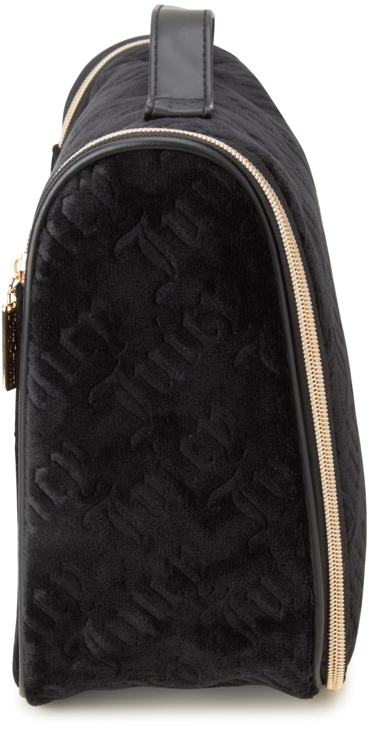 Juicy Couture Women's Cosmetics Bag - Hanging Travel Makeup and Toiletries Kit - Makeup Accessories Organizer Case with Hook, Size One Size, Black - Image 5