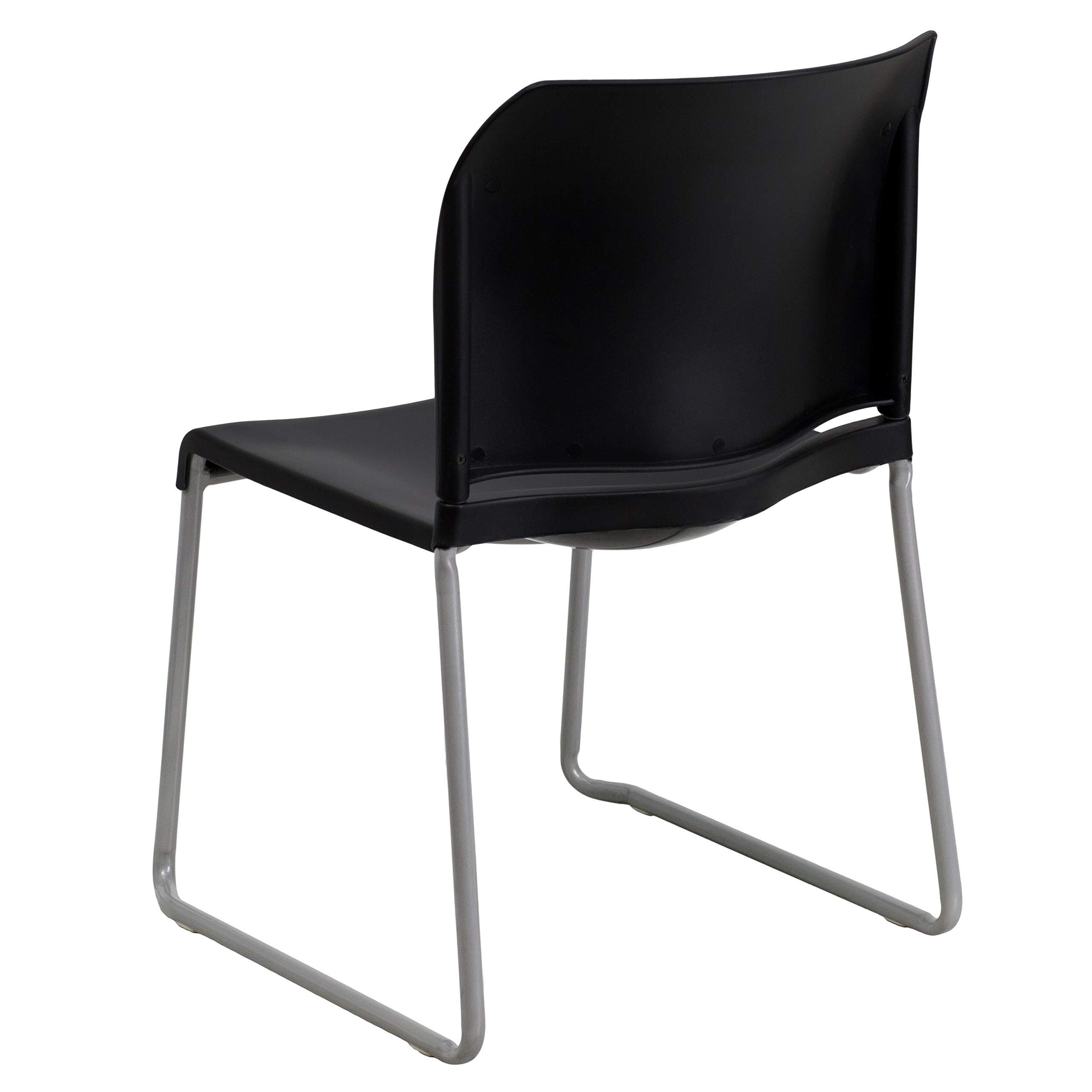 Flash Furniture Hercules Series Contoured Stacking Chairs for Waiting Rooms and Offices, Ergonomic Lobby Chairs with Curved Back, Set of 5, Black - Image 11