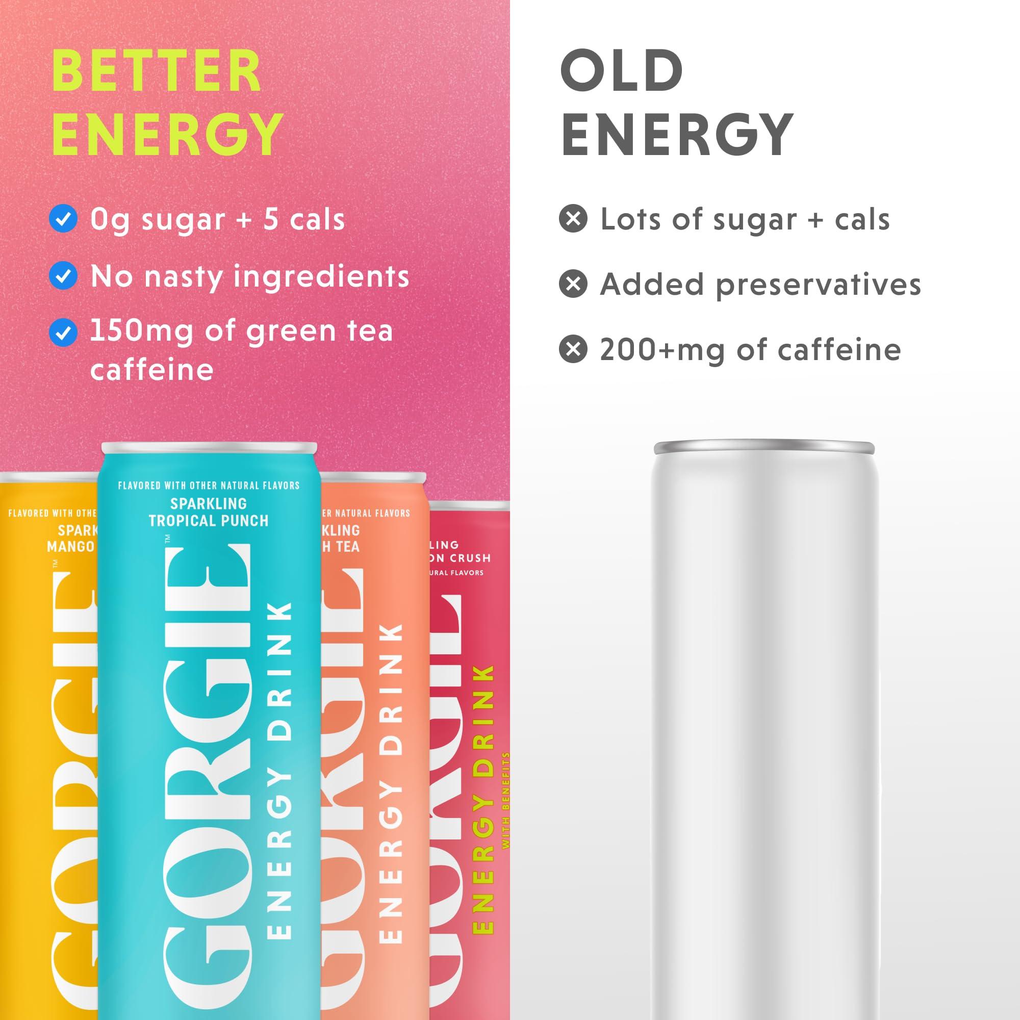 GORGIE Sugar Free Natural Energy Drinks, BestSellers Variety (12 Pack) - Healthy Energy Drinks - Natural Coffee Replacement with Green Tea Caffeine and Biotin - 150mg Caffeine, Vegan, & Low Calorie - Image 7
