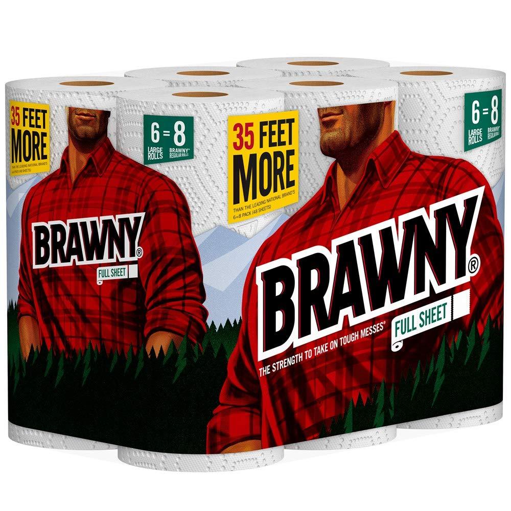 Brawny Paper Towels, 6 Large Rolls, Full Sheet, 6 = 8 Regular Rolls - Image 2