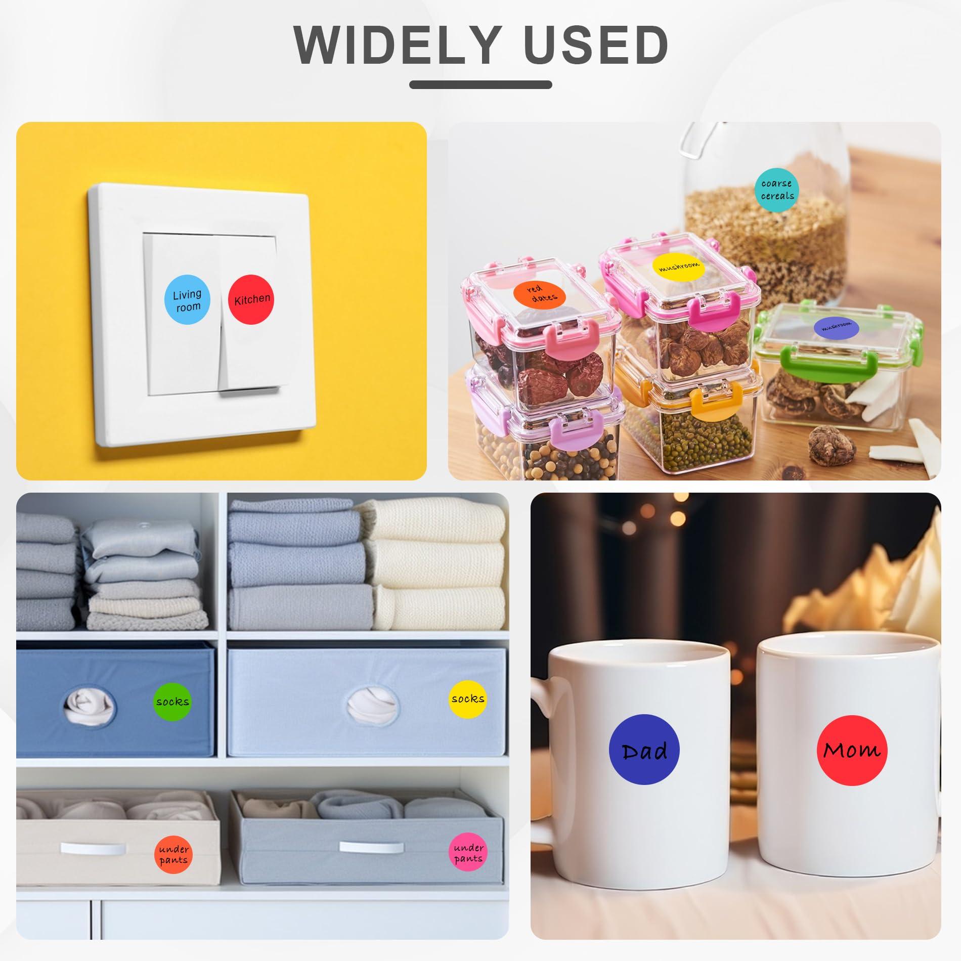 Hoewina 3500 Pcs Colored Dot Stickers, 3/4" Label Sticker Round Color Coding Labels Circle Dots Labels Circle Stickers for Office,Classroom,Family（Etc - 7 Colors, 500 Labels/Roll） - Image 5