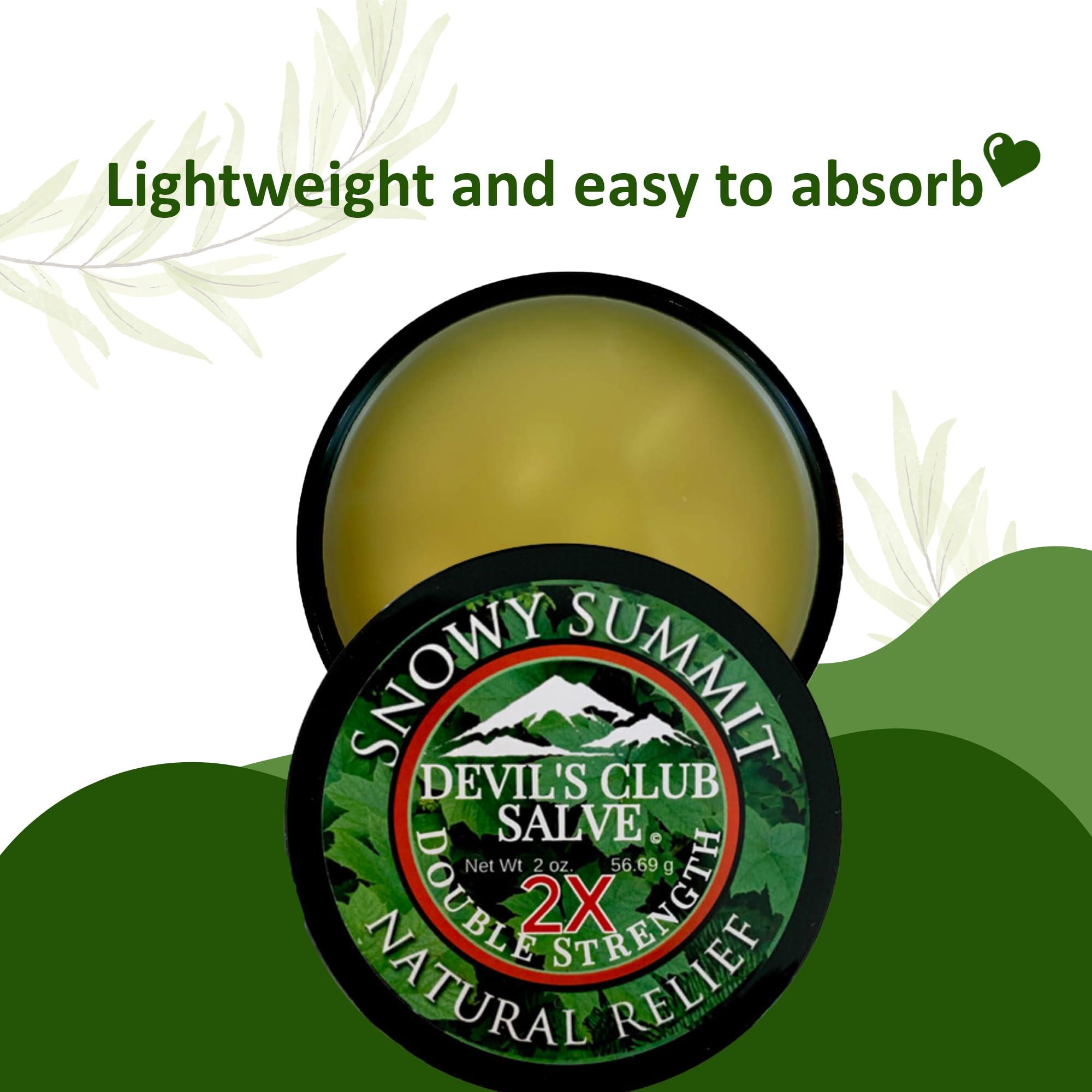 Snowy Summit Devil's Club Salve 2X - Handmade All-Natural Double Strength Muscle Rub with Light Scent - Quick Absorbing Herbal Salve with Alaskan Ingredients - 2X Potency for Effectiveness - Image 4
