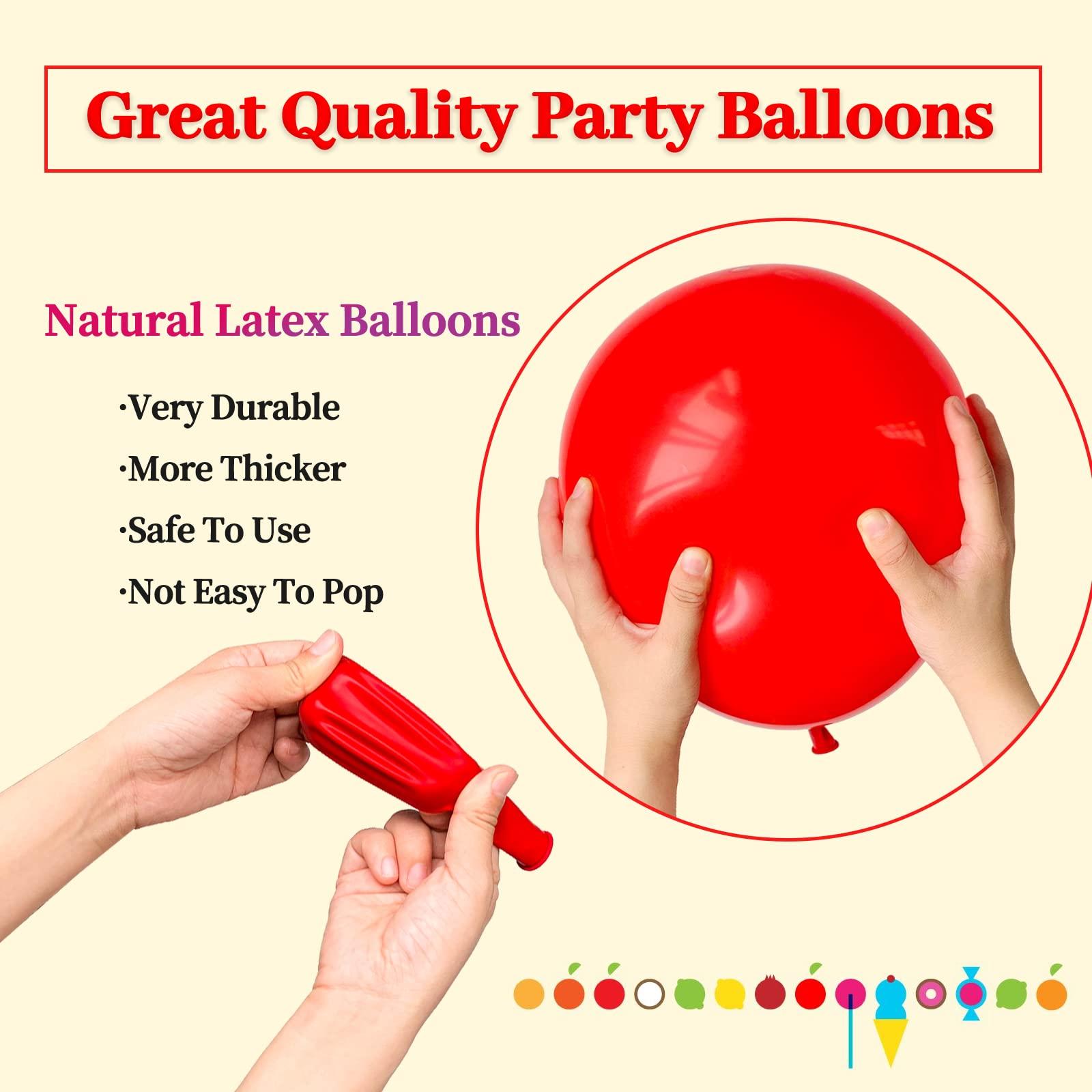 Red Balloon 110pcs, Red Latex Balloons12 inch for Birthday Valentine's Day Wedding(with 2 Ribbons). - Image 5