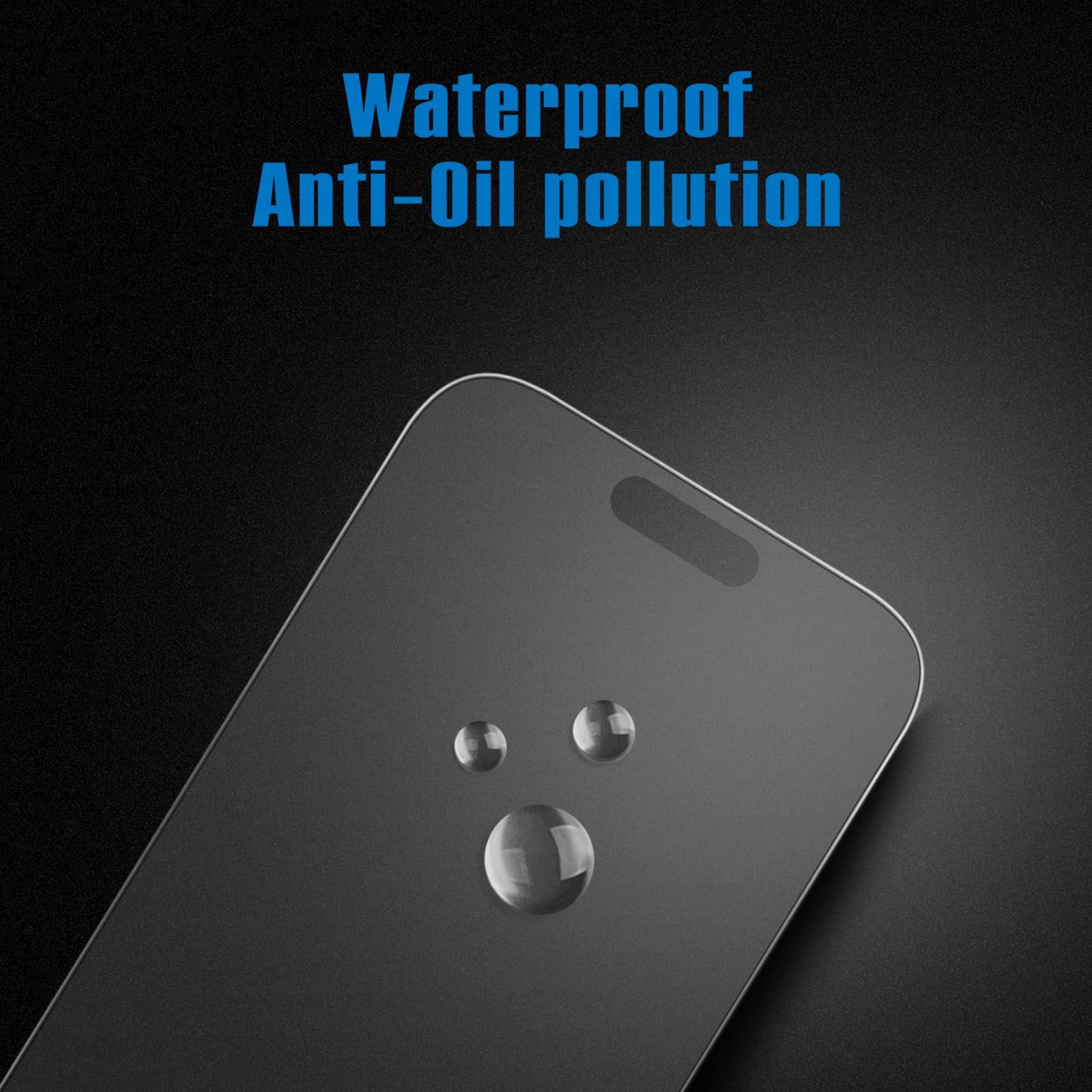 Mothca 2 Pack Matte Glass Screen Protector for iPhone 15 Pro Max[6.7 inch] + 2 Pack Camera Lens Protector, Anti-Glare & Anti-Fingerprint Case Friendly Tempered Glass Film, Bubble Free, Smooth as Silk - Image 4