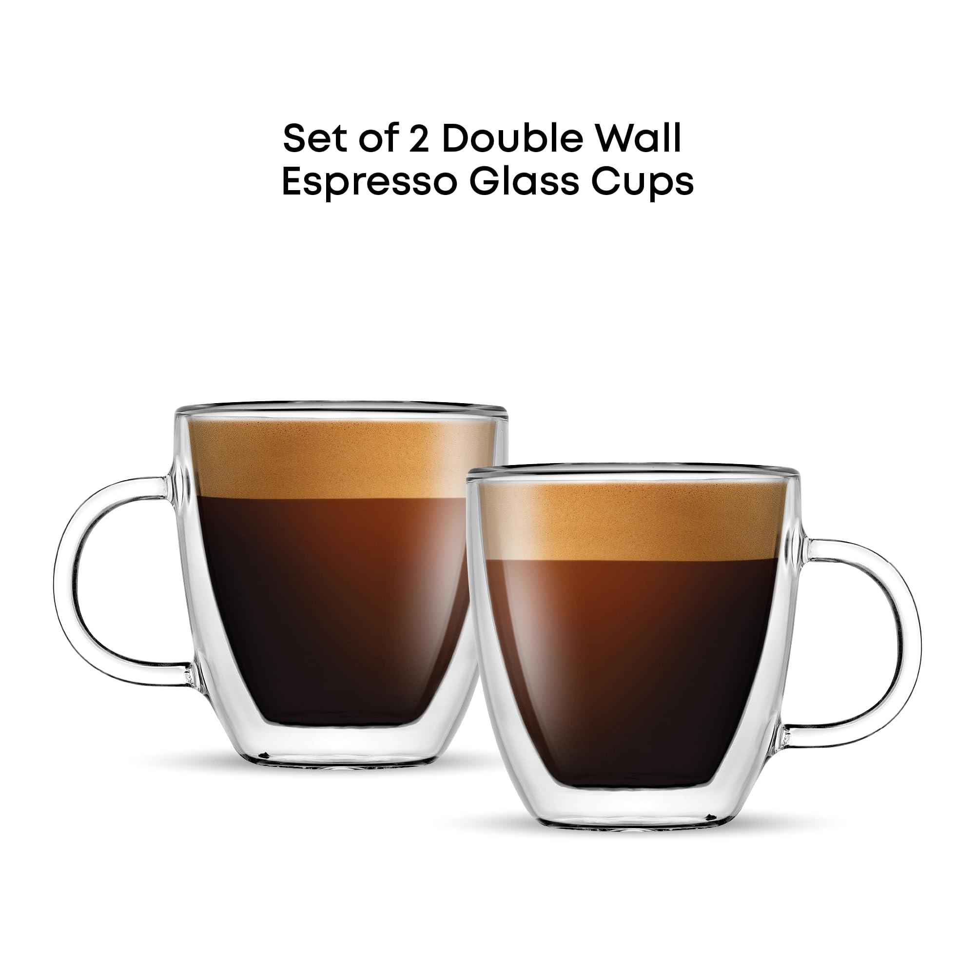 JoyJolt Savor Double Wall Insulated Glasses Espresso Mugs (Set of 2) - 5.4-Ounces - Image 5