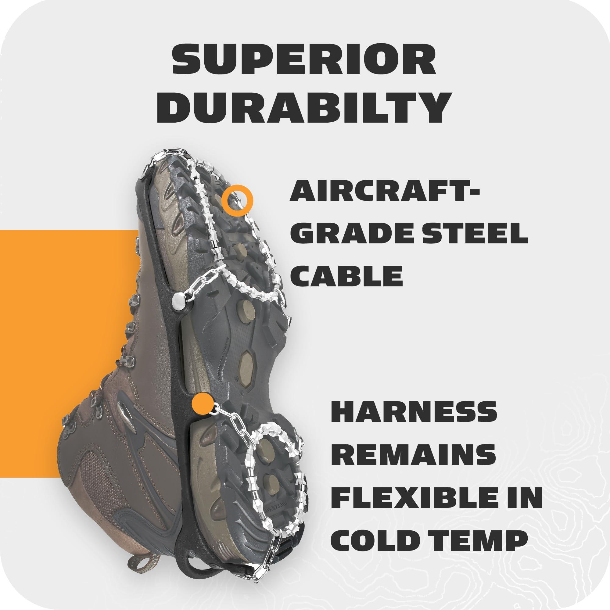 Yaktrax Diamond Grip - Full-Foot Traction on Ice, Snow, & Multi-Terrain Surfaces - Swiveling Diamond Bead Grip Points - Cold-Resistant Easy On/Off Elastic Upper Band - Image 7