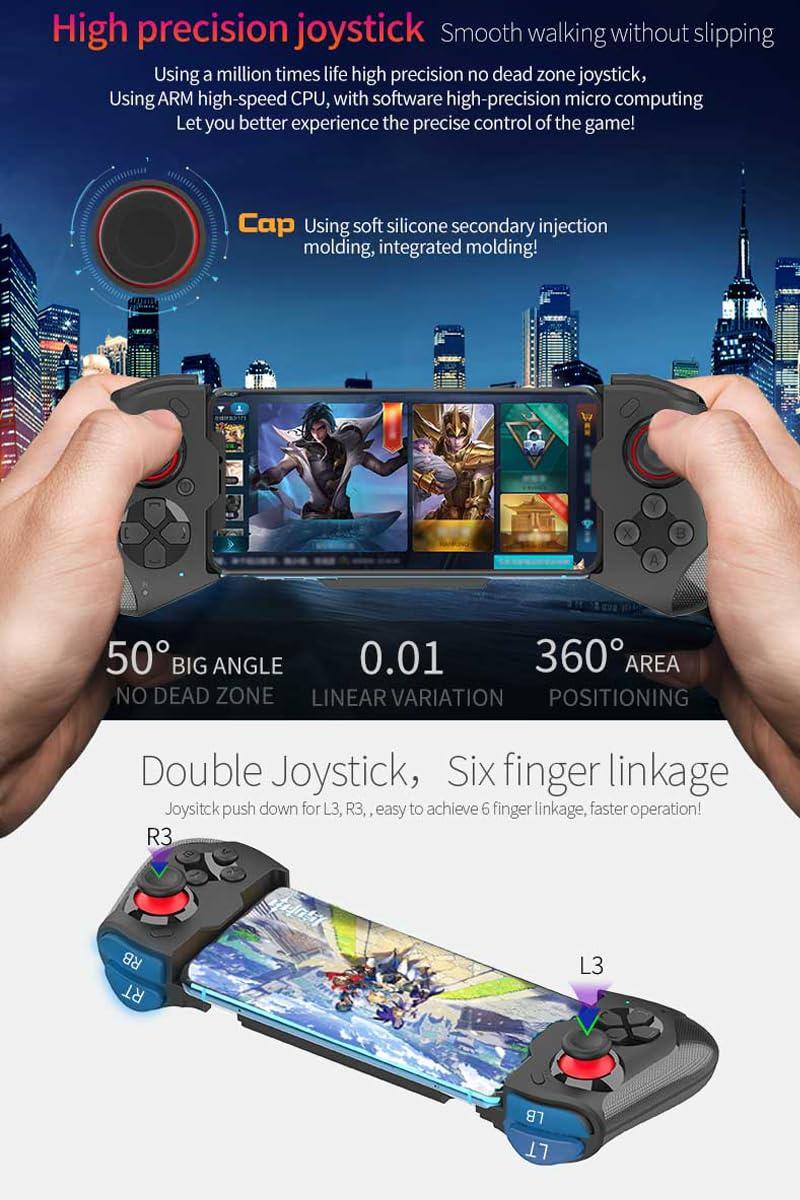 Megadream Mobile Gaming Controller for iPhone iOS Android PC Wireless Gamepad Joystick for iPhone 16/15/14/12, iPad, MacBook, Galaxy S22/S21/S20, TCL, Tablet, PC - 18+ Hour Battery Life - COD - Image 3
