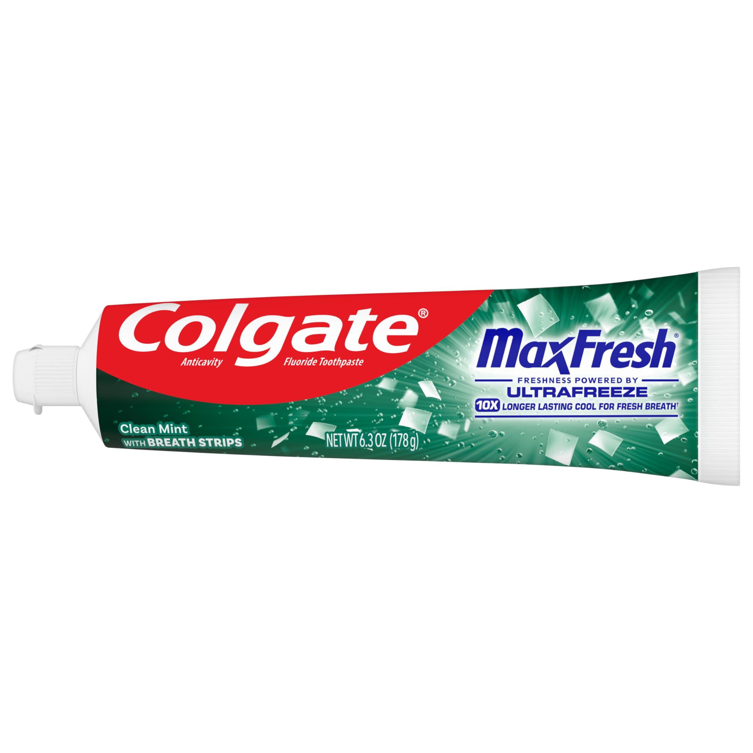 Colgate Max Fresh with Whitening Toothpaste with Mini Breath Strips, Clean Mint Toothpaste for Bad Breath, 6.3 Oz Tube - Image 6
