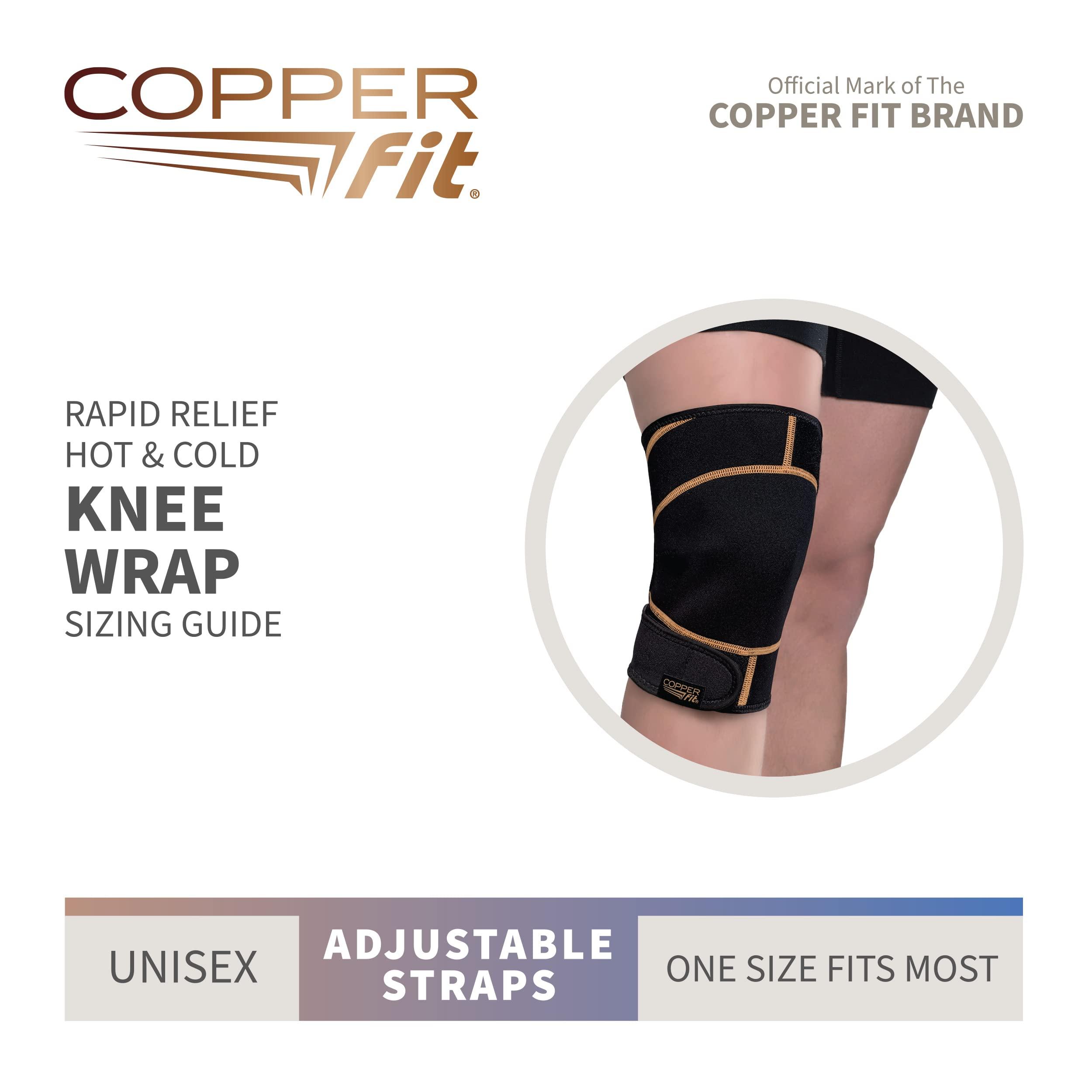 Copper Fit unisex adult Rapid Relief Knee Wrap with Hold/Cold Therapy Abdominal Support, Black, Adjustable - Image 4