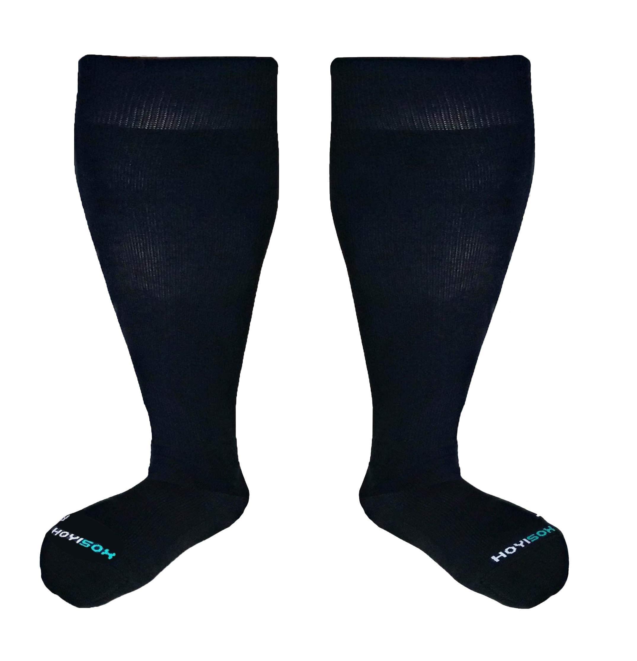HOYISOX Big and Tall Support Socks for Wide Calves – Comfortable Knee High Fit for Men and Women