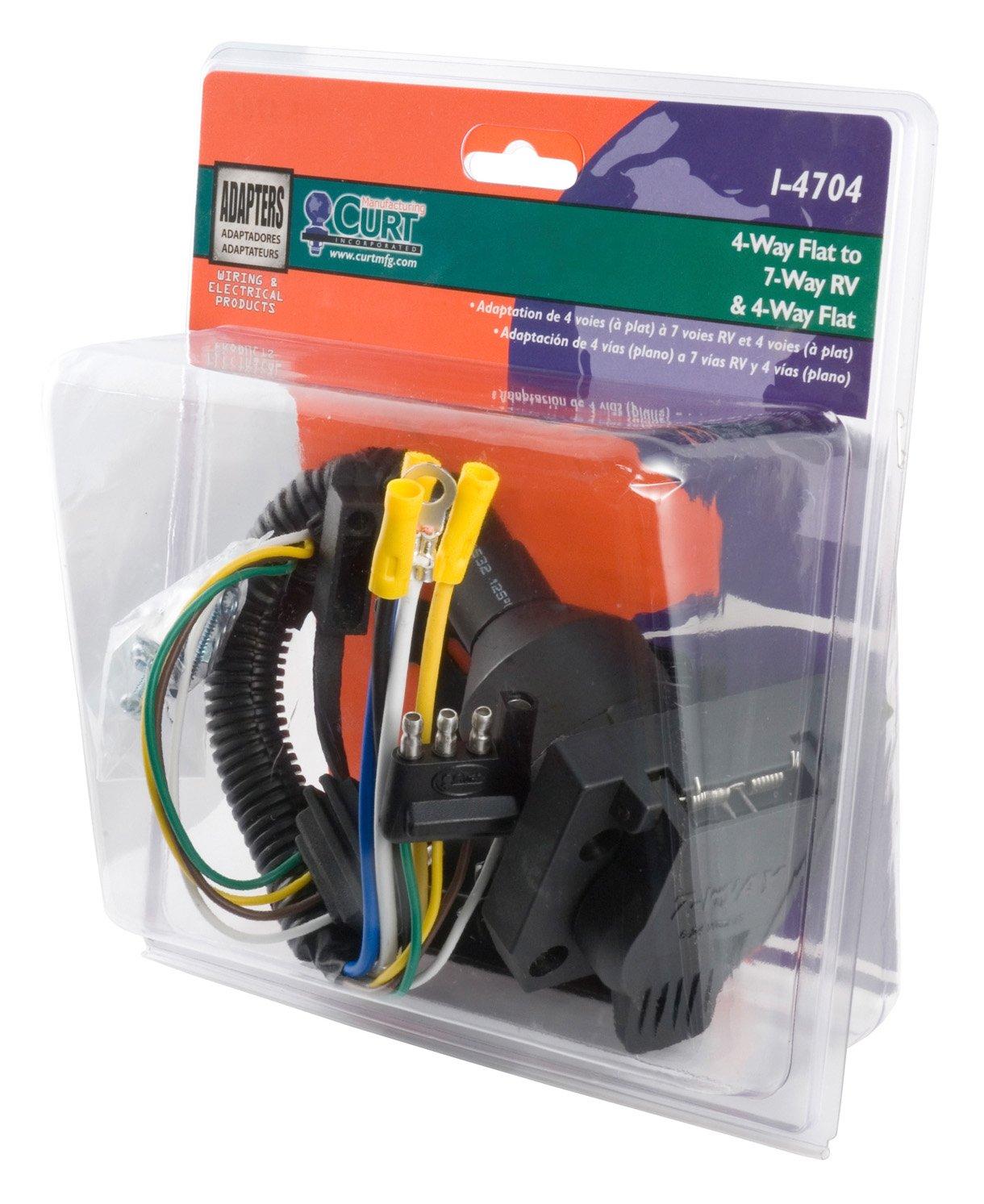 CURT 57672 Dual-Output 4-Way Flat Vehicle-Side to 7-Way RV Blade Trailer Wiring Adapter - Image 7